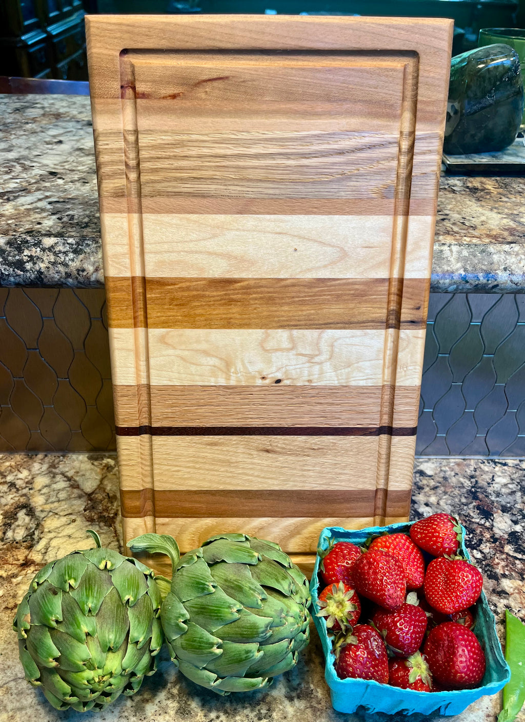 Handmade Face Grain Cutting Board – Cherry, Oak, Maple, Walnut & Sapele | Locally Grown Gifts