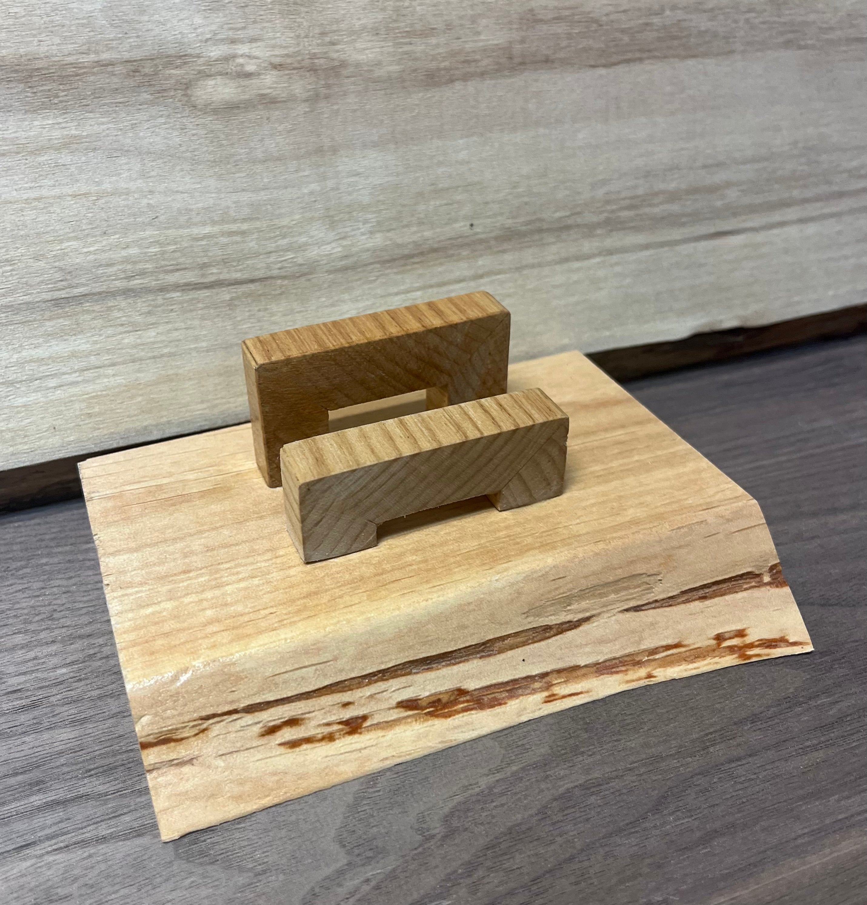 Handmade Live-Edge Alder Wood Business Card Holder | Solid Wood Desk Display | One-of-a-Kind Office Organizer