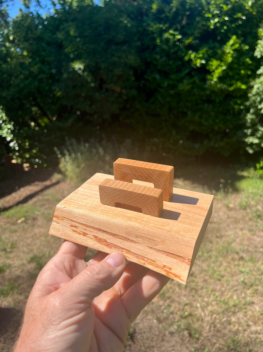 Handmade Live-Edge Alder Wood Business Card Holder | Solid Wood Desk Display | One-of-a-Kind Office Organizer