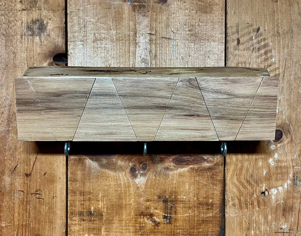 Hidden Hook Wall Rack – Handmade Plum Wood Coat & Key Organizer
