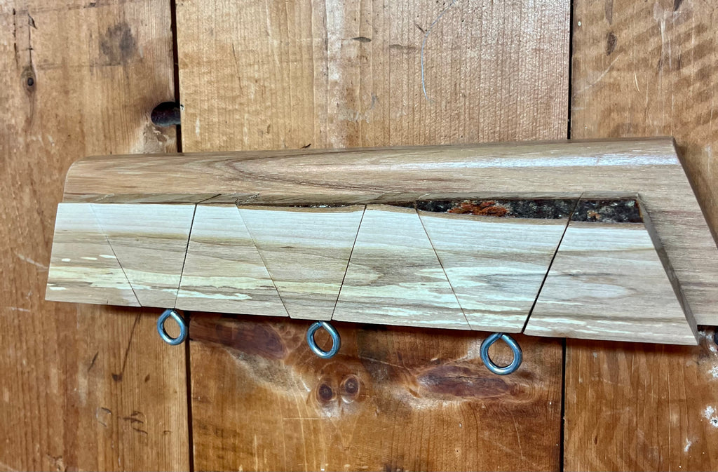 Hidden Hook Wall Rack – Live Edge Plum & Cherry Coat & Key Organizer