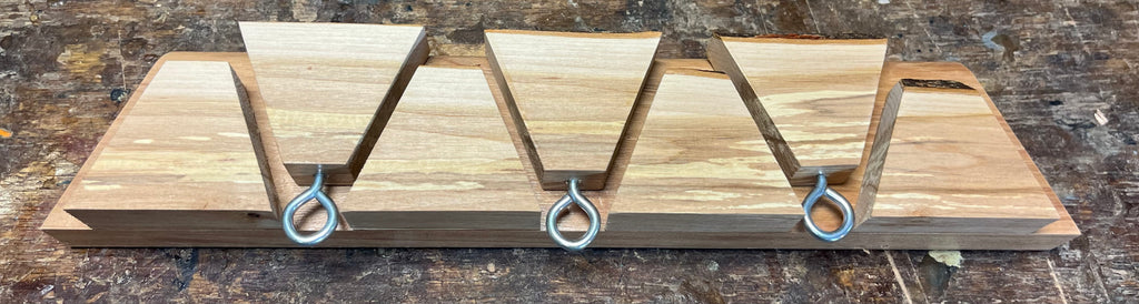 Hidden Hook Wall Rack – Live Edge Plum & Cherry Coat & Key Organizer