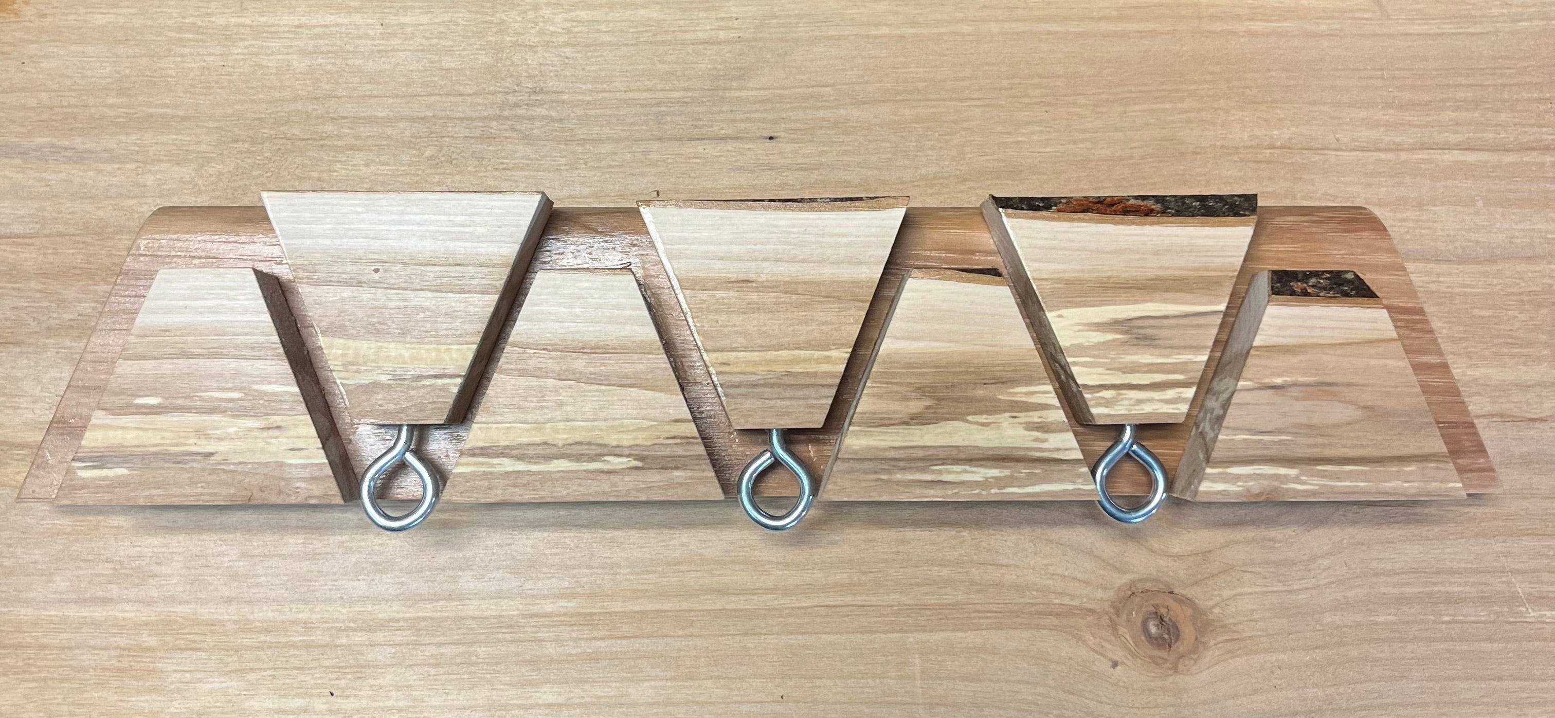 Hidden Hook Wall Rack – Live Edge Plum & Cherry Coat & Key Organizer