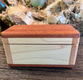 Maple & Sapele Small Keepsake Box | Blue Felt Lined | Brass Hinges | Handmade in Oregon