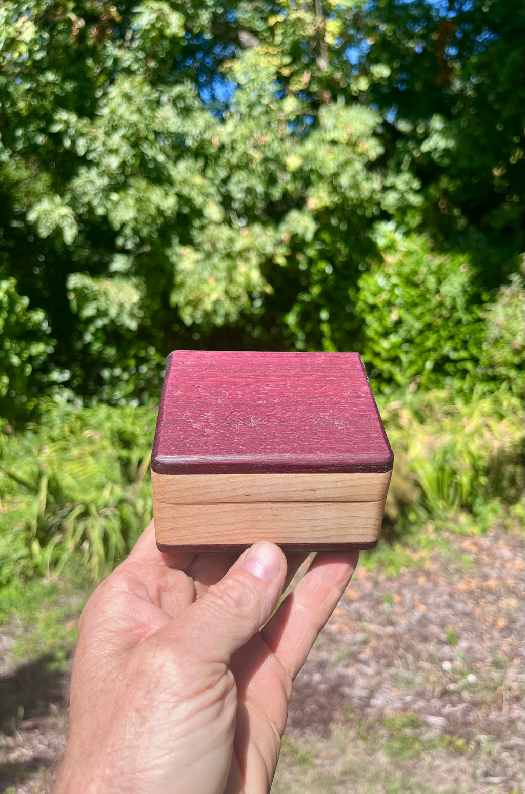 Maple & Purpleheart Ring Box | Green Felt Lined | Tung Oil | Handmade in Oregon