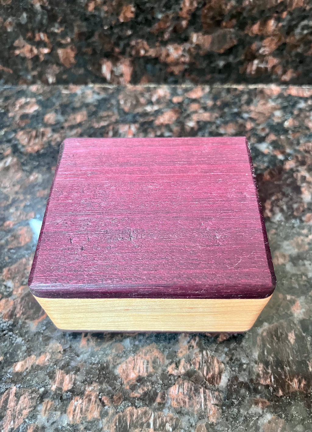Maple & Purpleheart Ring Box | Green Felt Lined | Tung Oil | Handmade in Oregon