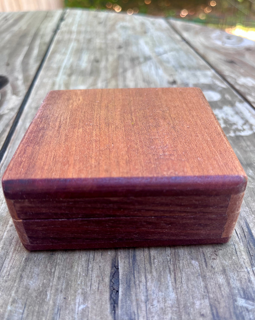 Walnut, Heirloom Apple & Sapele Keepsake Box | Two Compartments | Triple Felt | Handmade in Oregon