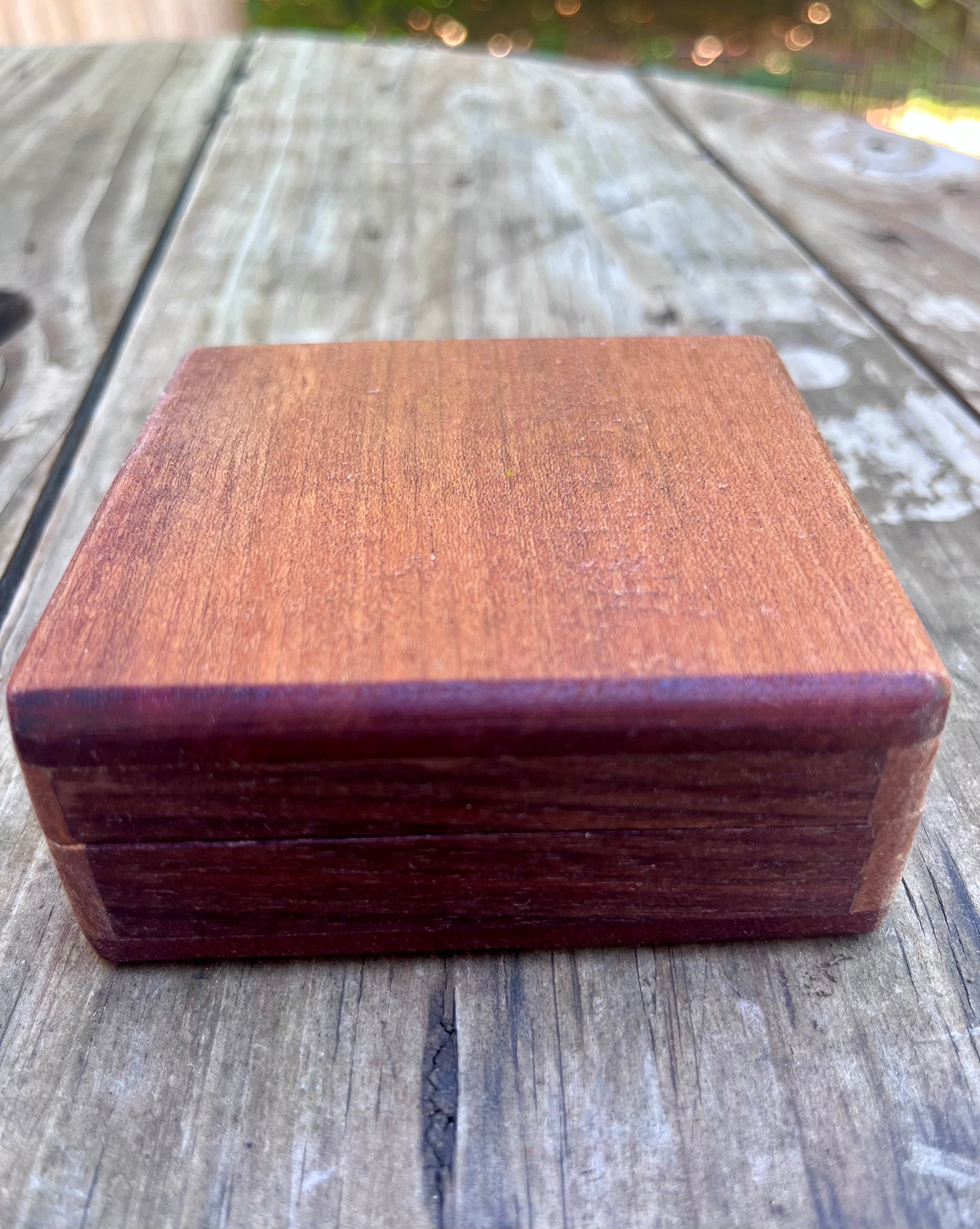 Walnut, Heirloom Apple & Sapele Keepsake Box | Two Compartments | Triple Felt | Handmade in Oregon