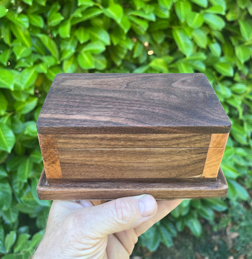 Locally Grown Walnut & Ash Treasure Chest | Brass Hinges | Black Felt | Handmade in Oregon