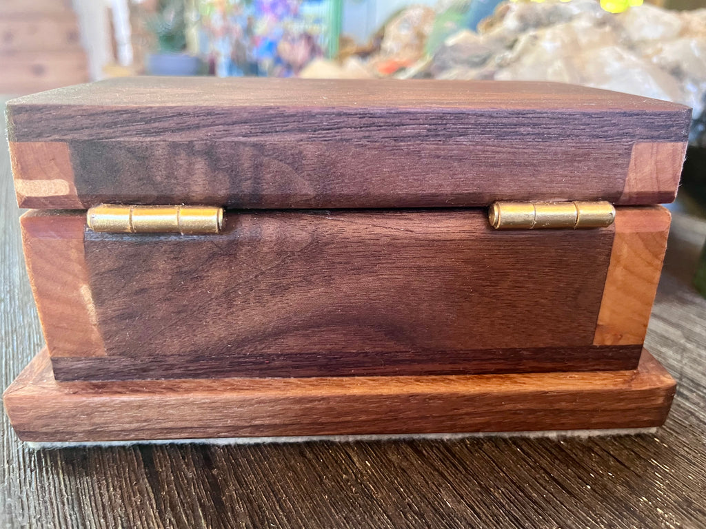 Locally Grown Walnut & Ash Treasure Chest | Brass Hinges | Black Felt | Handmade in Oregon