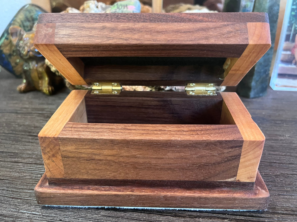 Locally Grown Walnut & Ash Treasure Chest | Brass Hinges | Black Felt | Handmade in Oregon