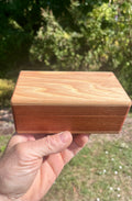 Reclaimed Cherry & Sapele Treasure Chest Jewelry Box – Walnut Details, Green Felt Interior