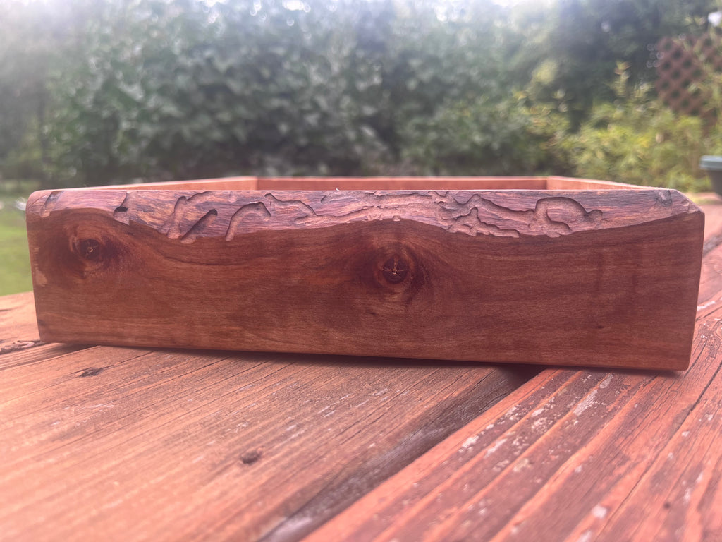 Live Edge Ash & Heirloom Apple Tea Box – 6 Compartment Organizer