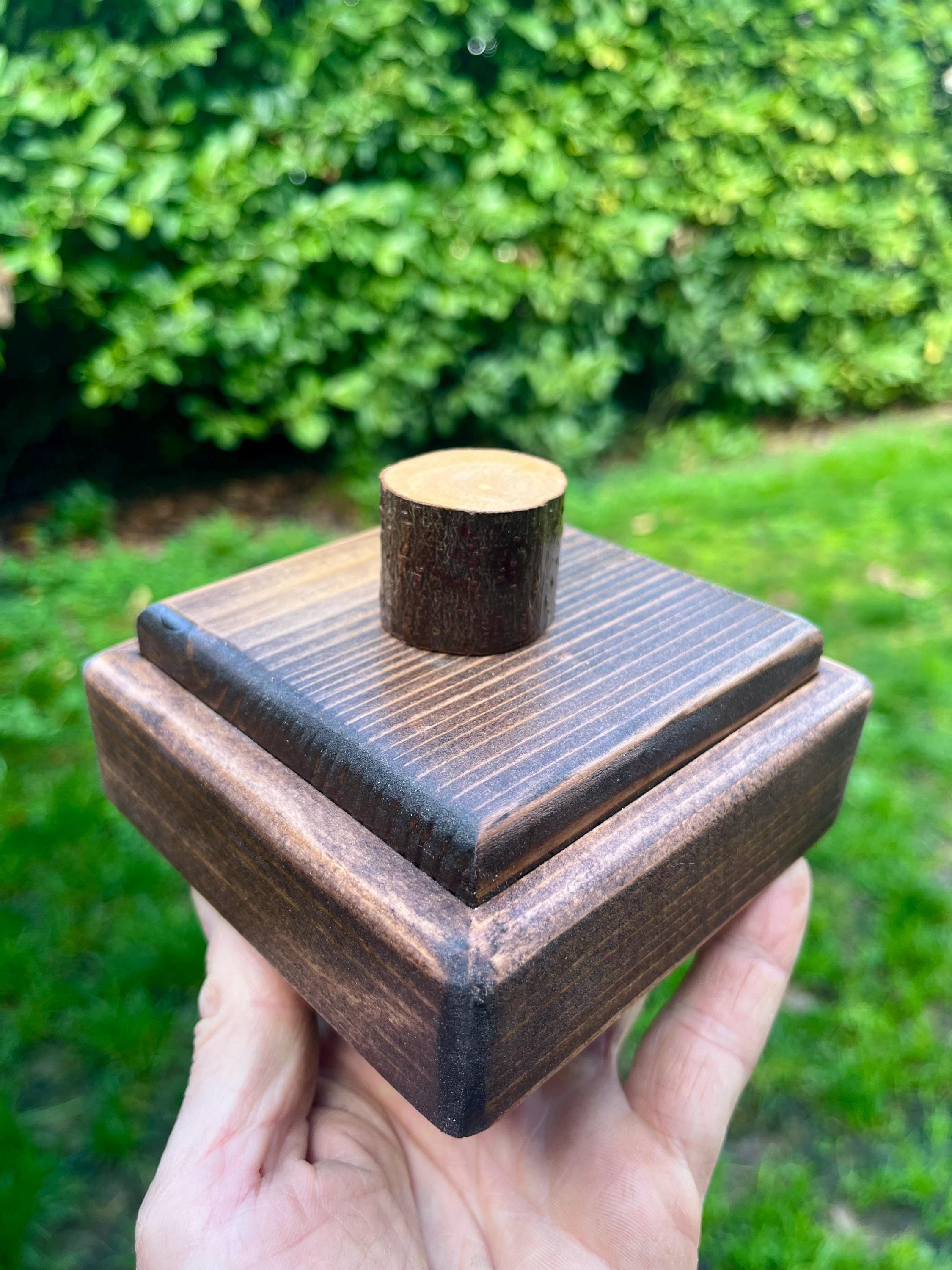 Handmade Spruce Wood Jewelry Box Set – Rustic Plum Wood Pulls, Purple Felt