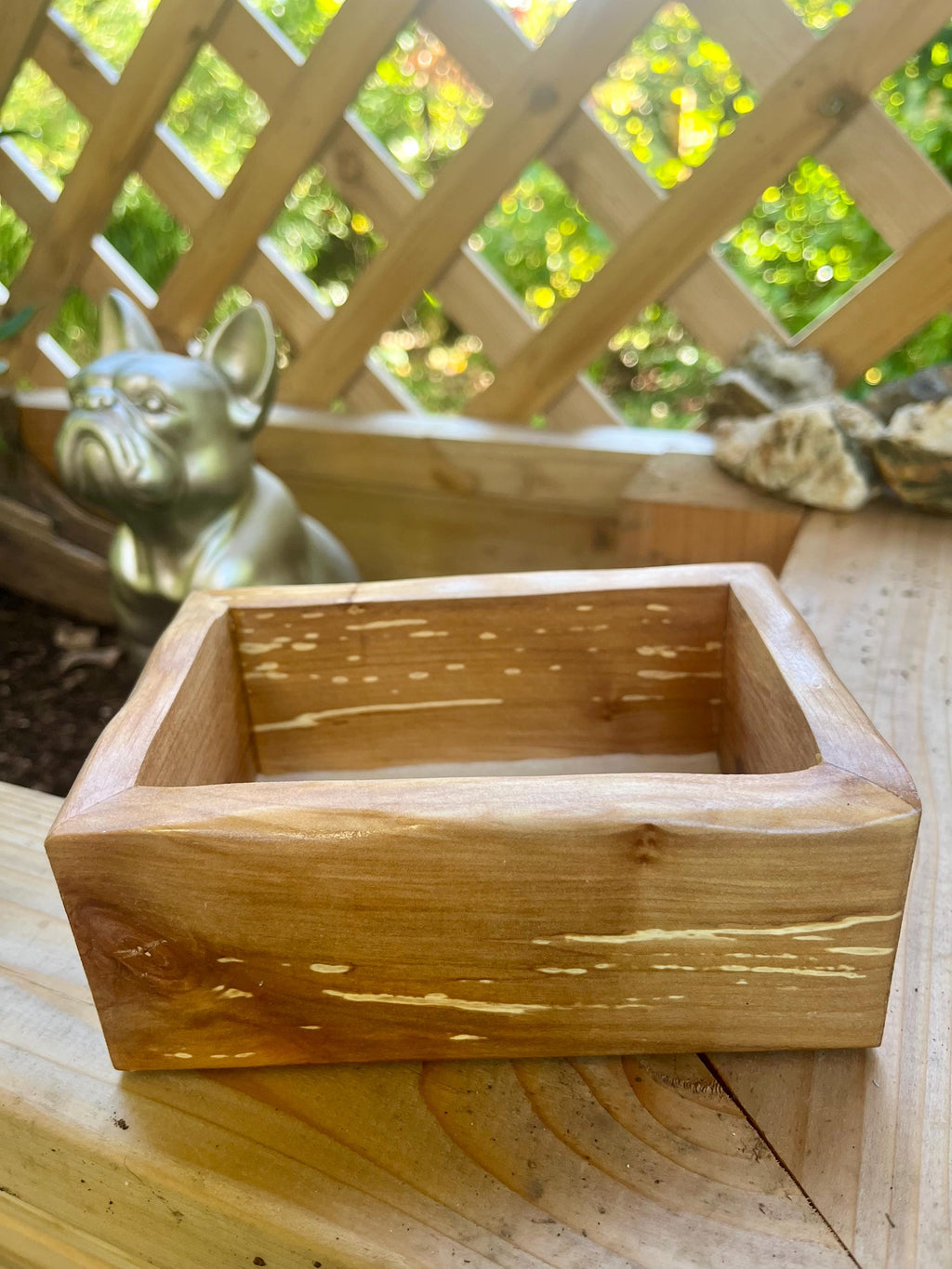 Handmade Apple Wood Keepsake Box | Live-Edge Ring Box