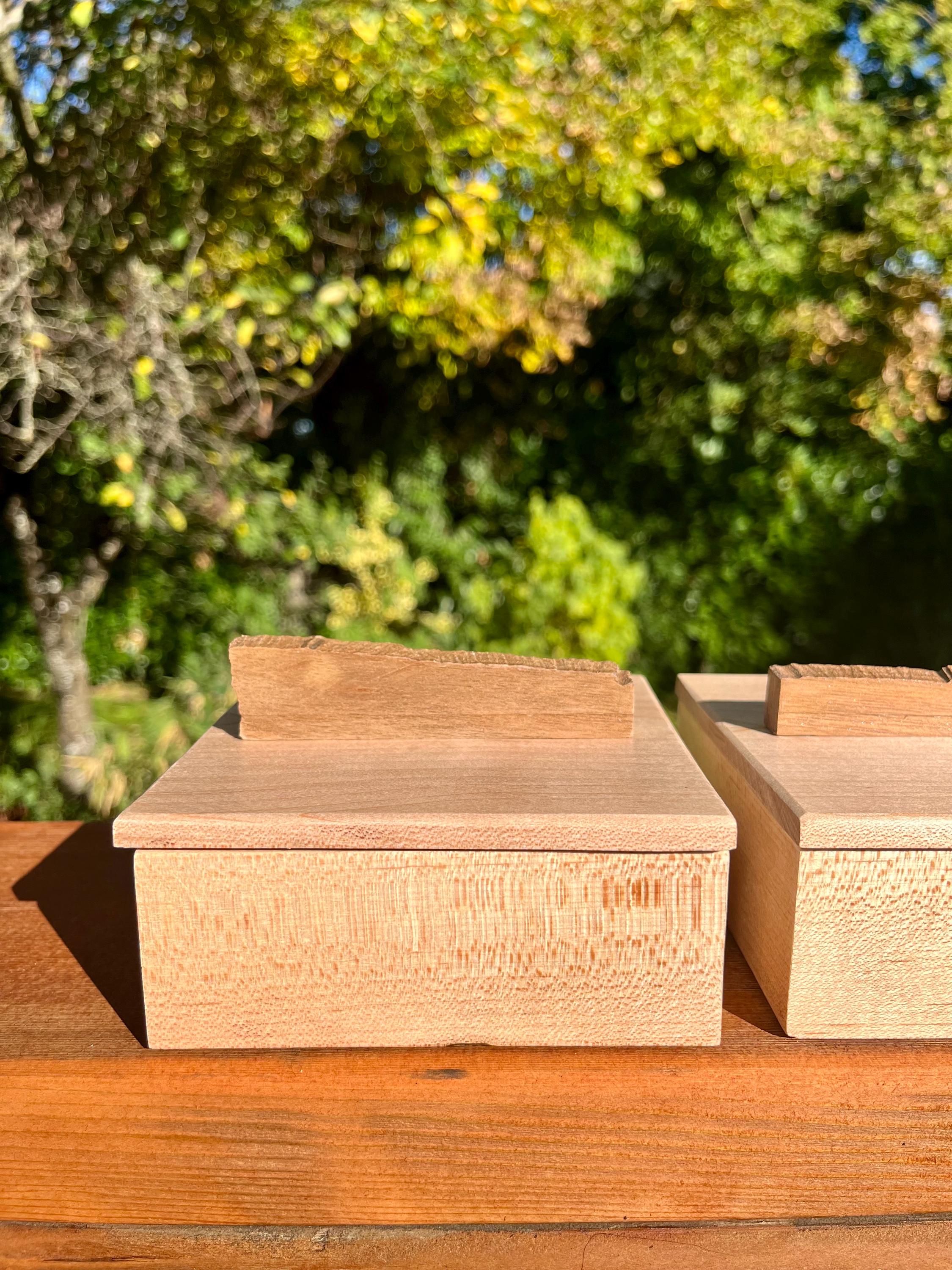 Handmade Maple Storage Boxes Set: Rustic Walnut Pulls, Oregon Wood Decor