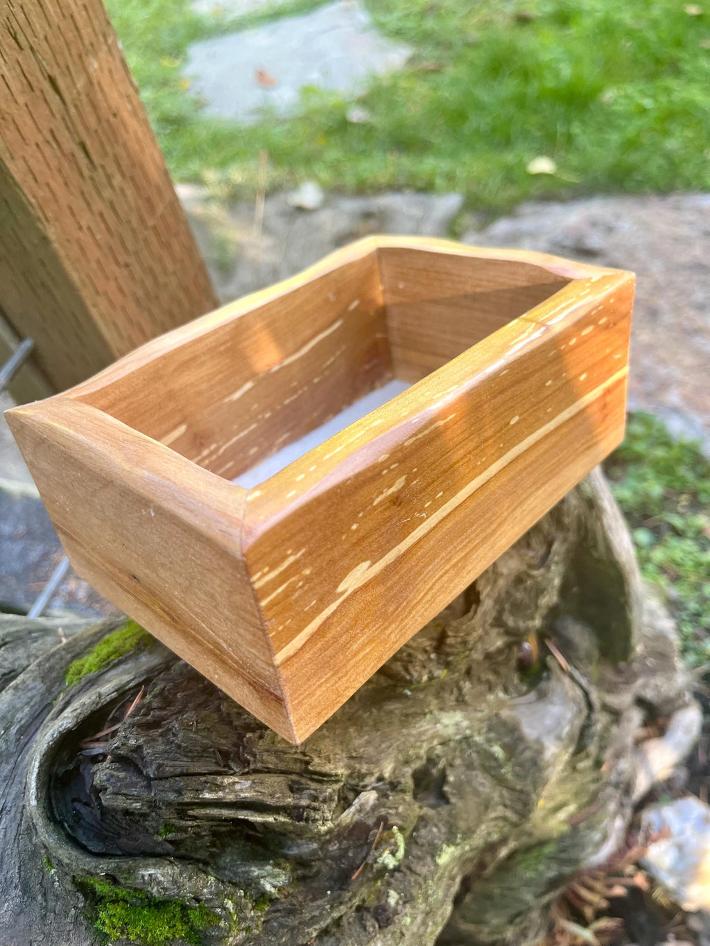 Handmade Apple Wood Keepsake Box | Live-Edge Ring Box