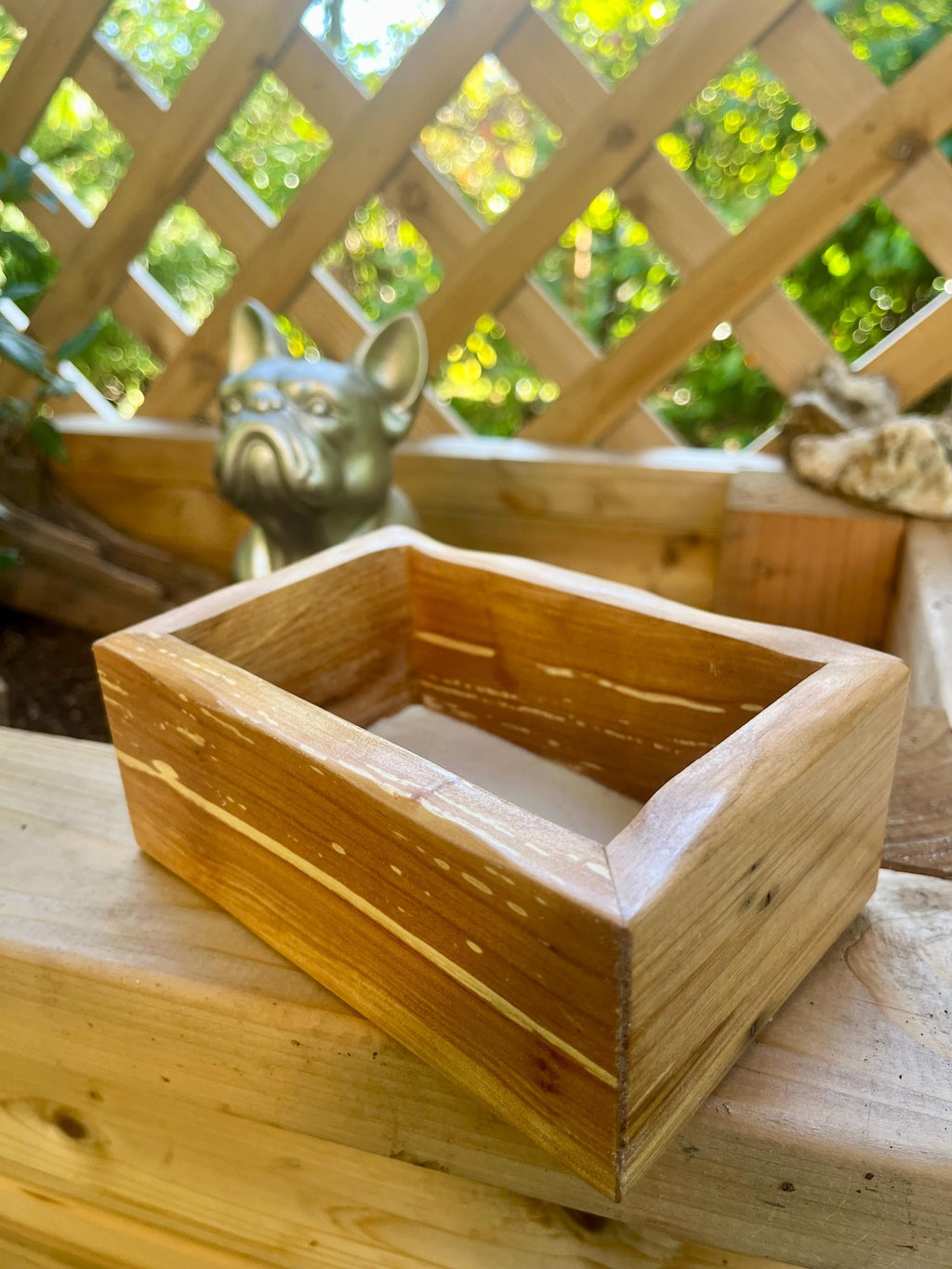 Handmade Apple Wood Keepsake Box | Live-Edge Ring Box