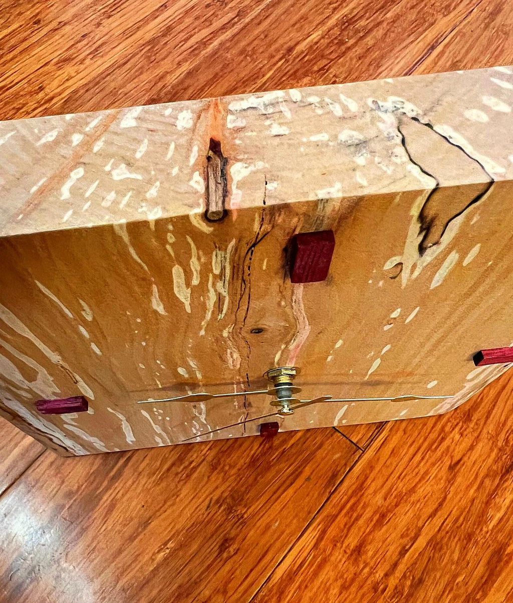 Handmade Live-Edge Apple Wood Clock: Rustic Mahogany Accent Wall Art