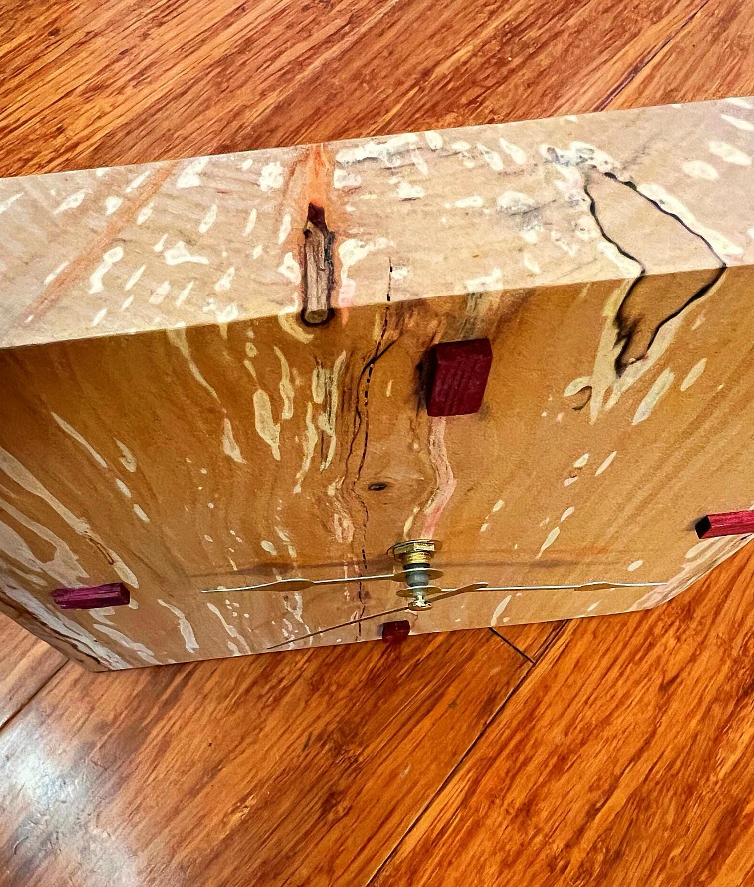 Handmade Live-Edge Apple Wood Clock: Rustic Mahogany Accent Wall Art