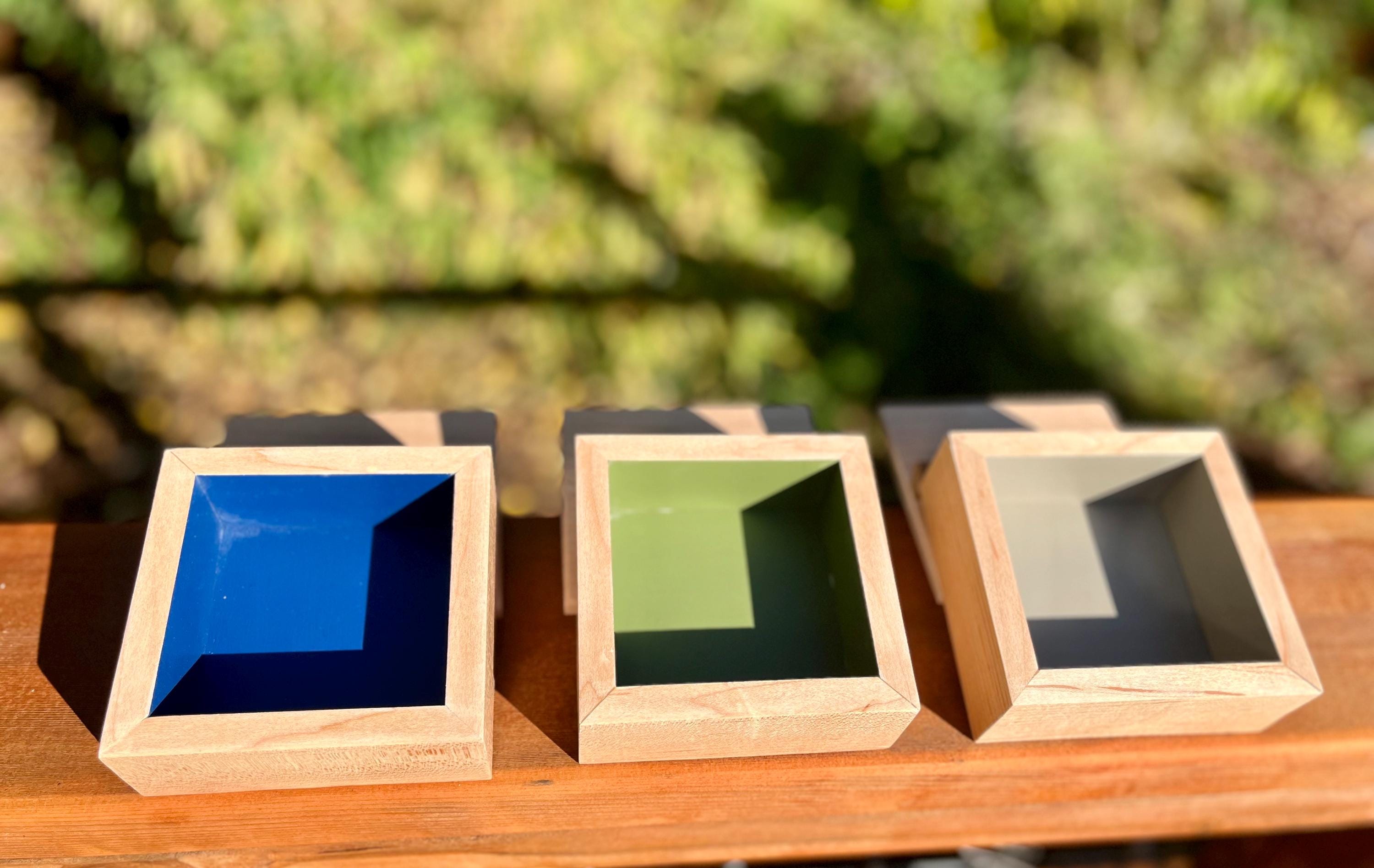 Handmade Maple Storage Boxes Set: Rustic Walnut Pulls, Oregon Wood Decor