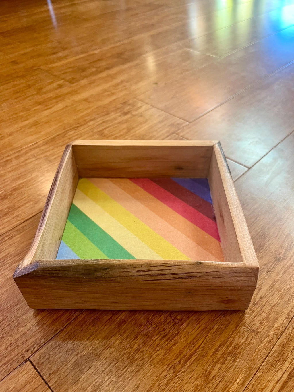 Live Edge Purple Plum Keepsake Box | Rainbow Felt Lined