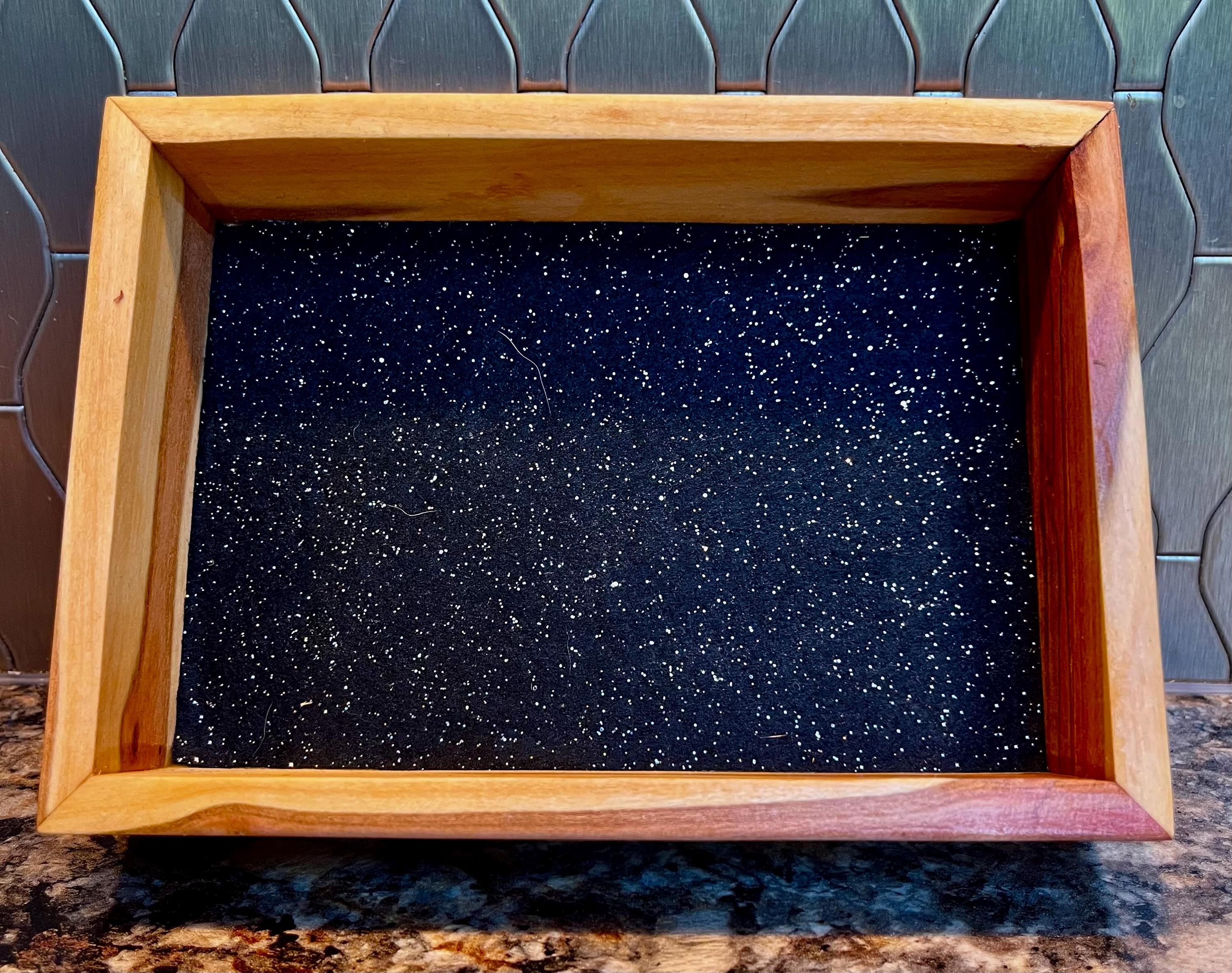 Live-Edge Yellow Plum Wood Jewelry Tray: Handmade Wooden Catchall