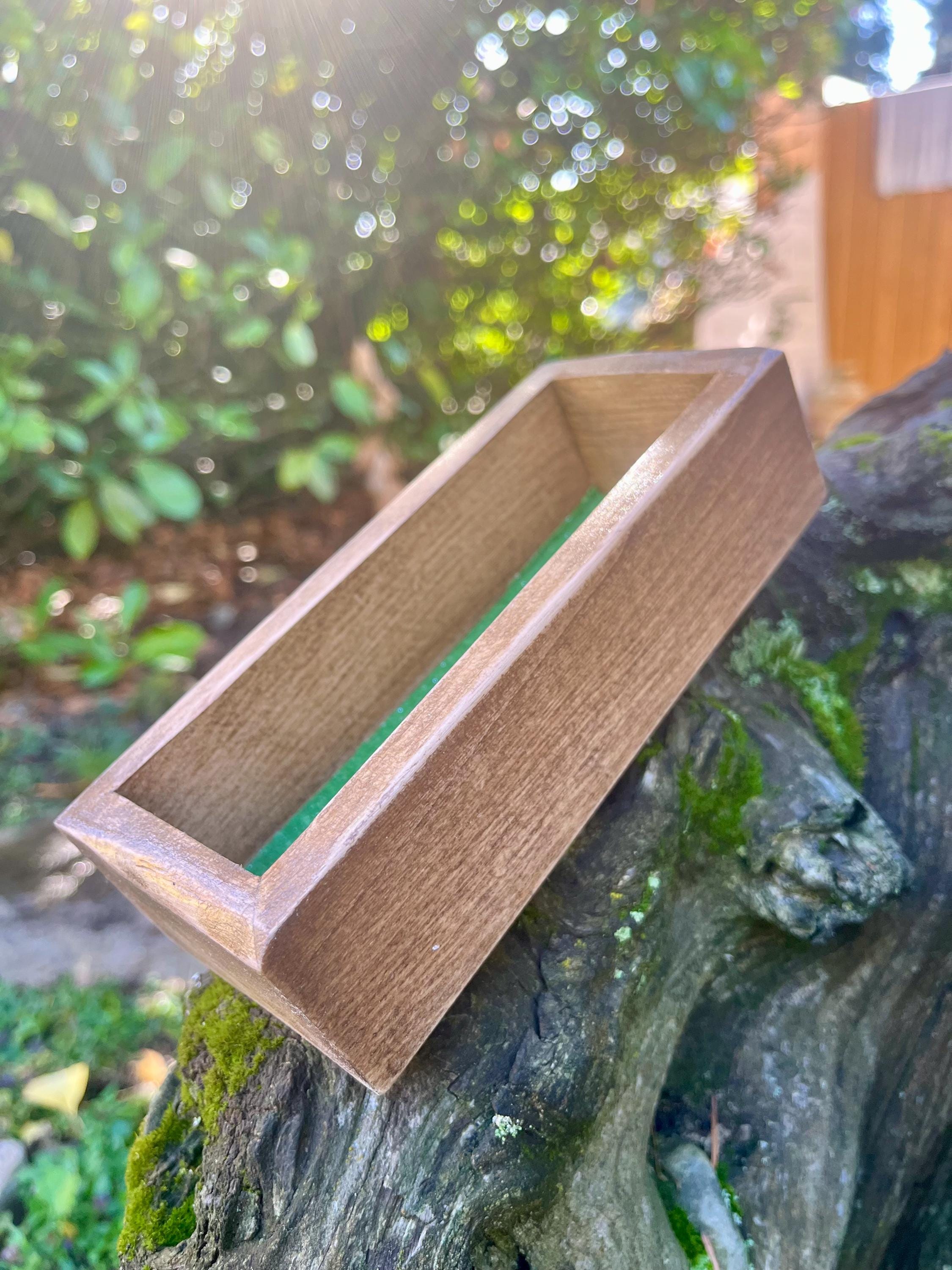 Handmade Plum Wood Jewelry Tray | Live-Edge with Green Felt