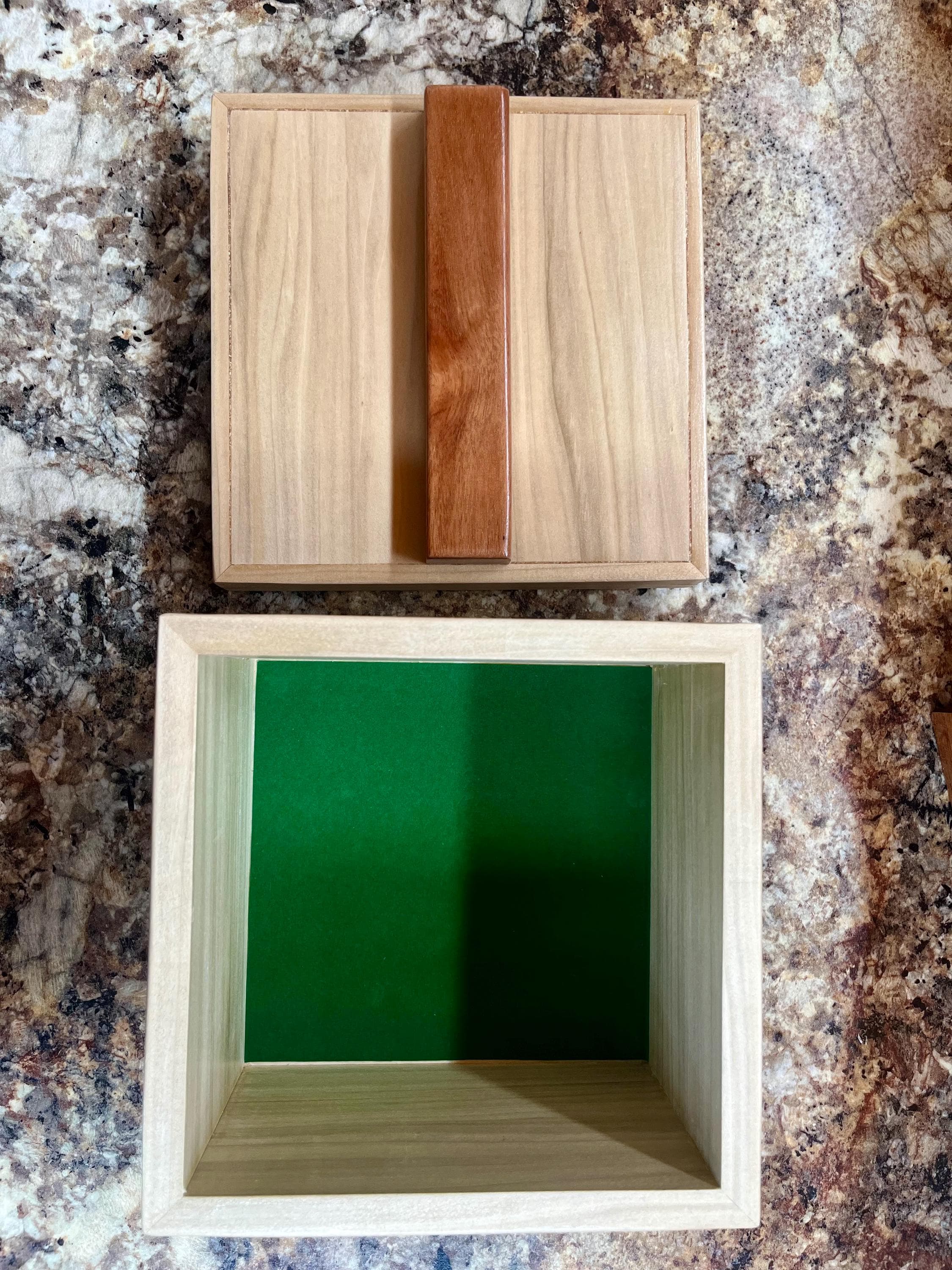 Rustic Poplar Storage Box: Salvaged Wood Keepsake Box with Mahogany Accents