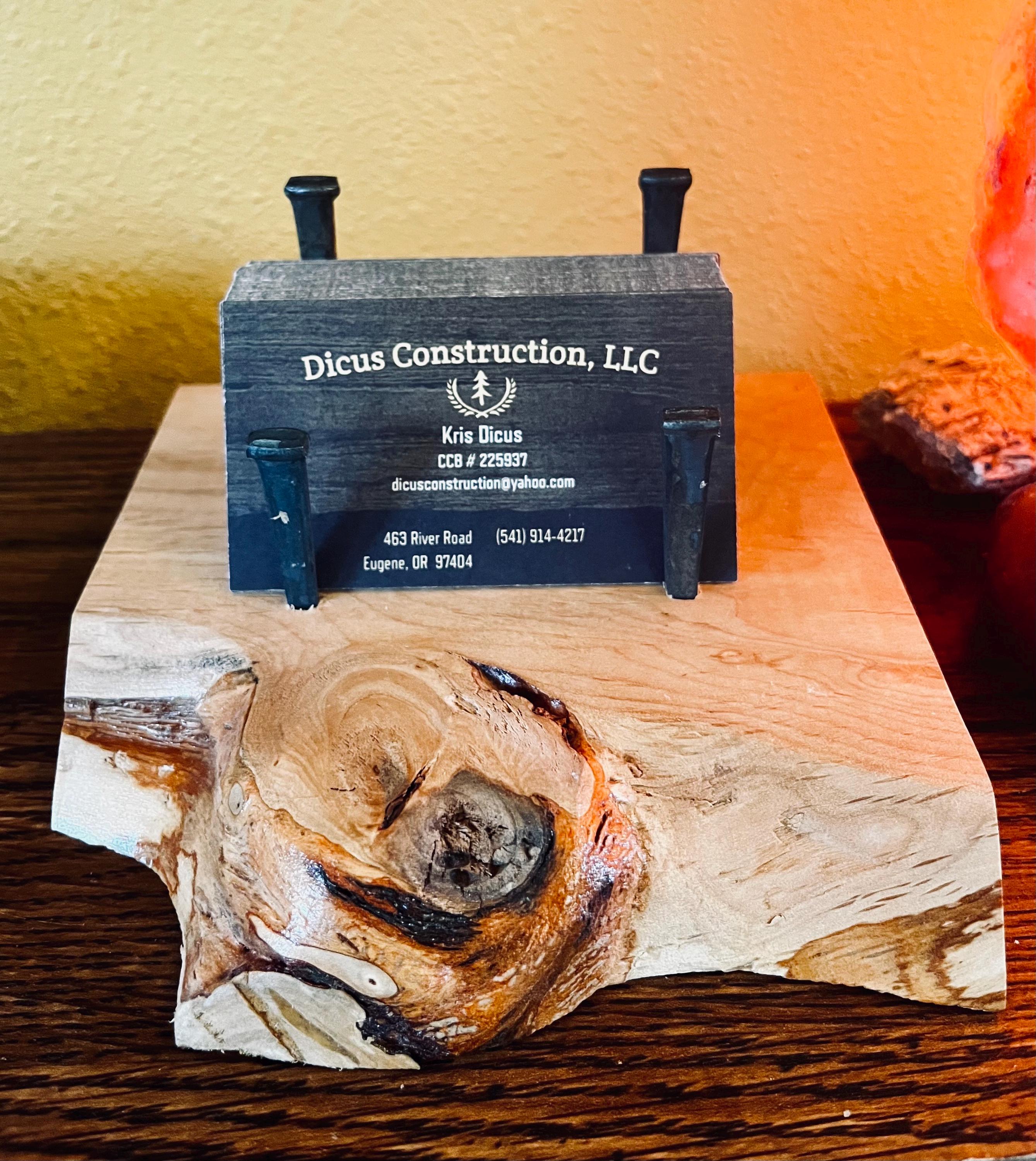 Live-Edge Alder Wood Business Card Holder: Rustic Desk Decor