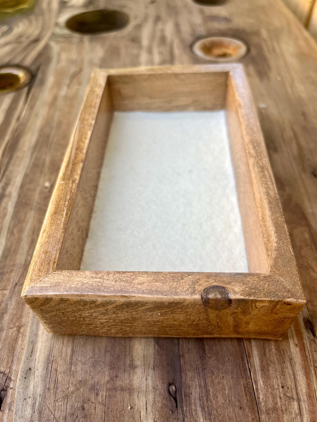 Handcrafted Plum Wood Jewelry Tray | Live-Edge, Felt-Lined Catchall