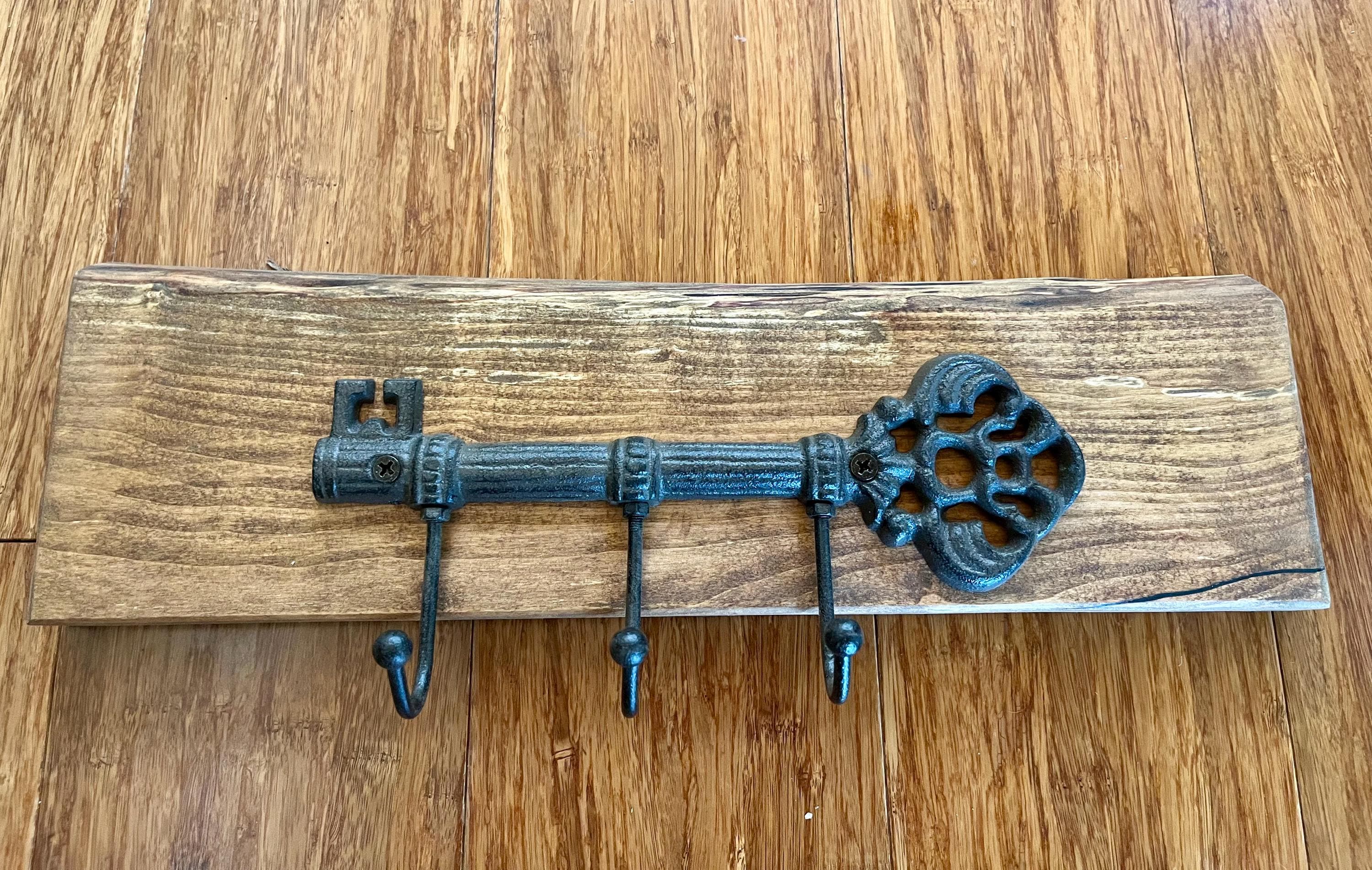 Live-Edge Apple Wood Key Holder: Rustic 3-Hook Organizer