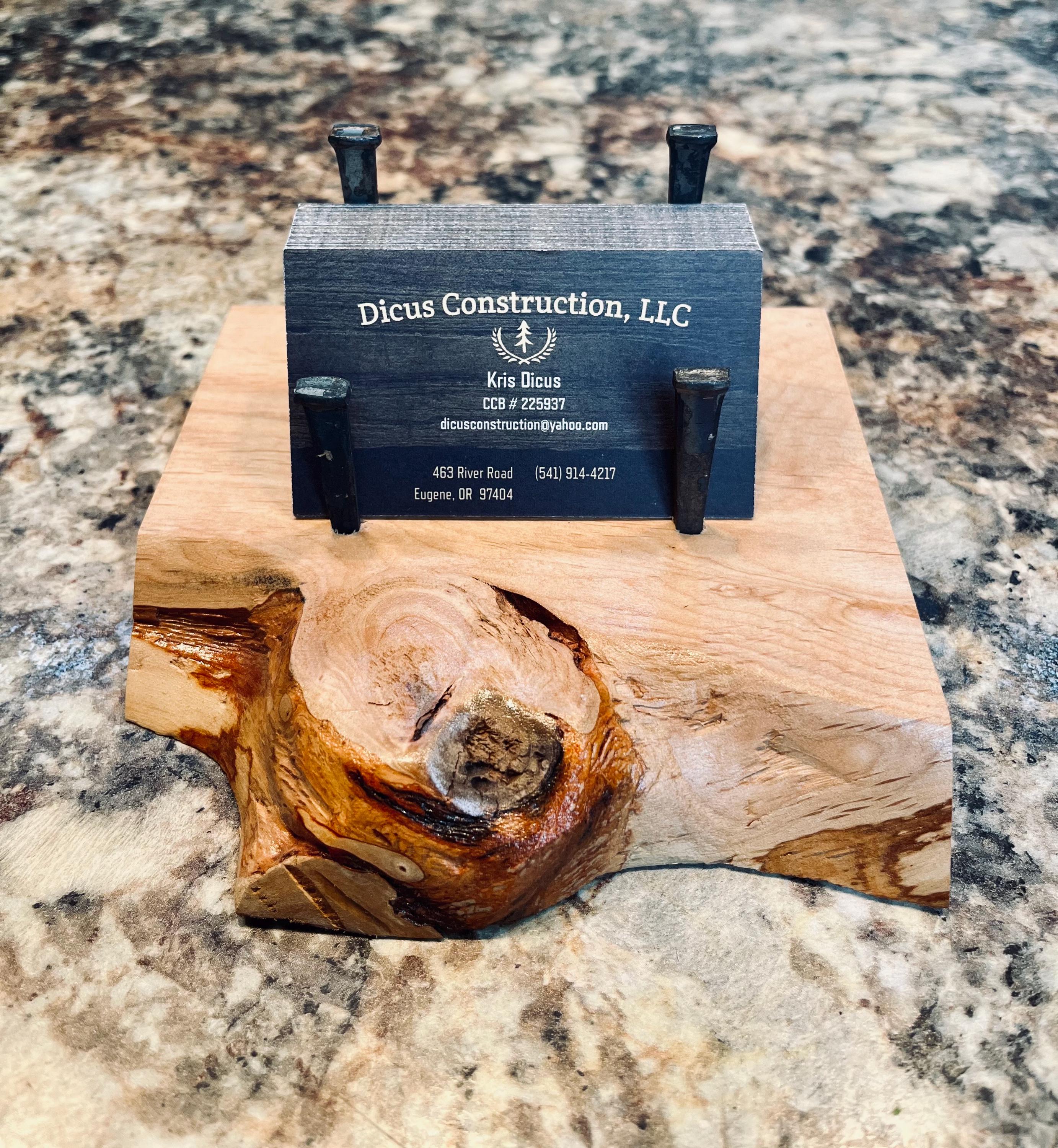 Live-Edge Alder Wood Business Card Holder: Rustic Desk Decor
