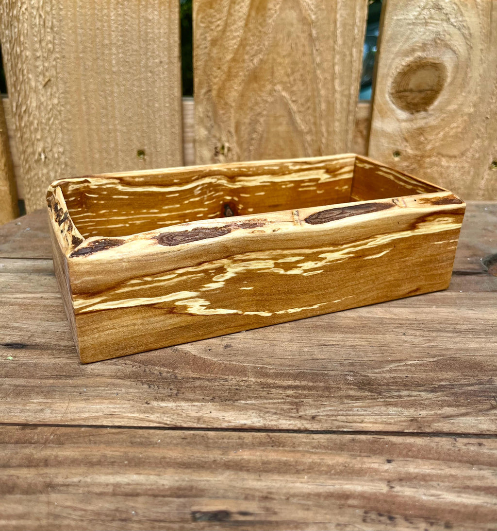 Rustic Live-Edge Jewelry Tray | Apple Wood Ring Dish | Handmade Wooden Catchall for Keepsakes