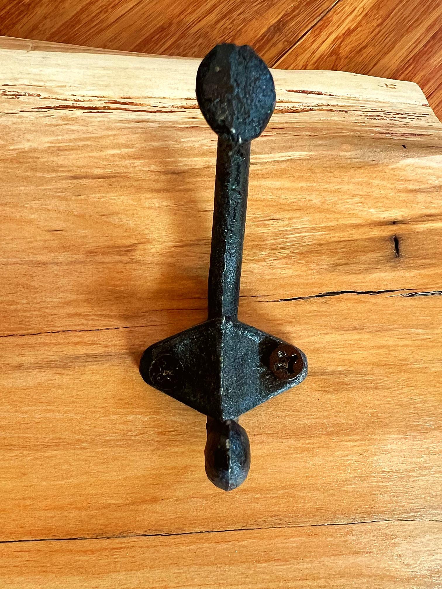 Live-Edge Apple Wood Coat Rack: Rustic Iron Hooks, Handmade
