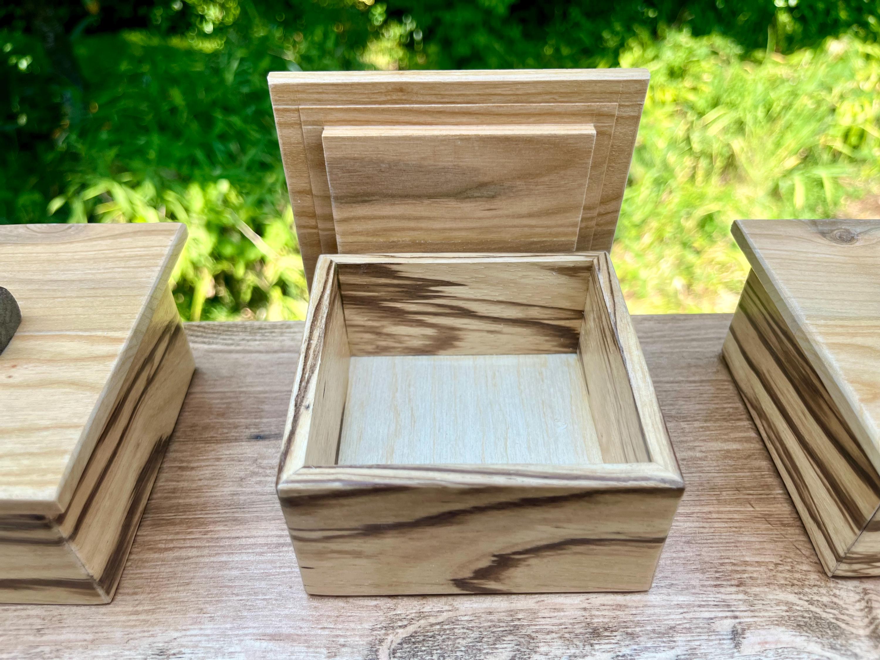 Handmade Zebrawood Box Set: Apple Wood Lids, Oregon Ash Tray