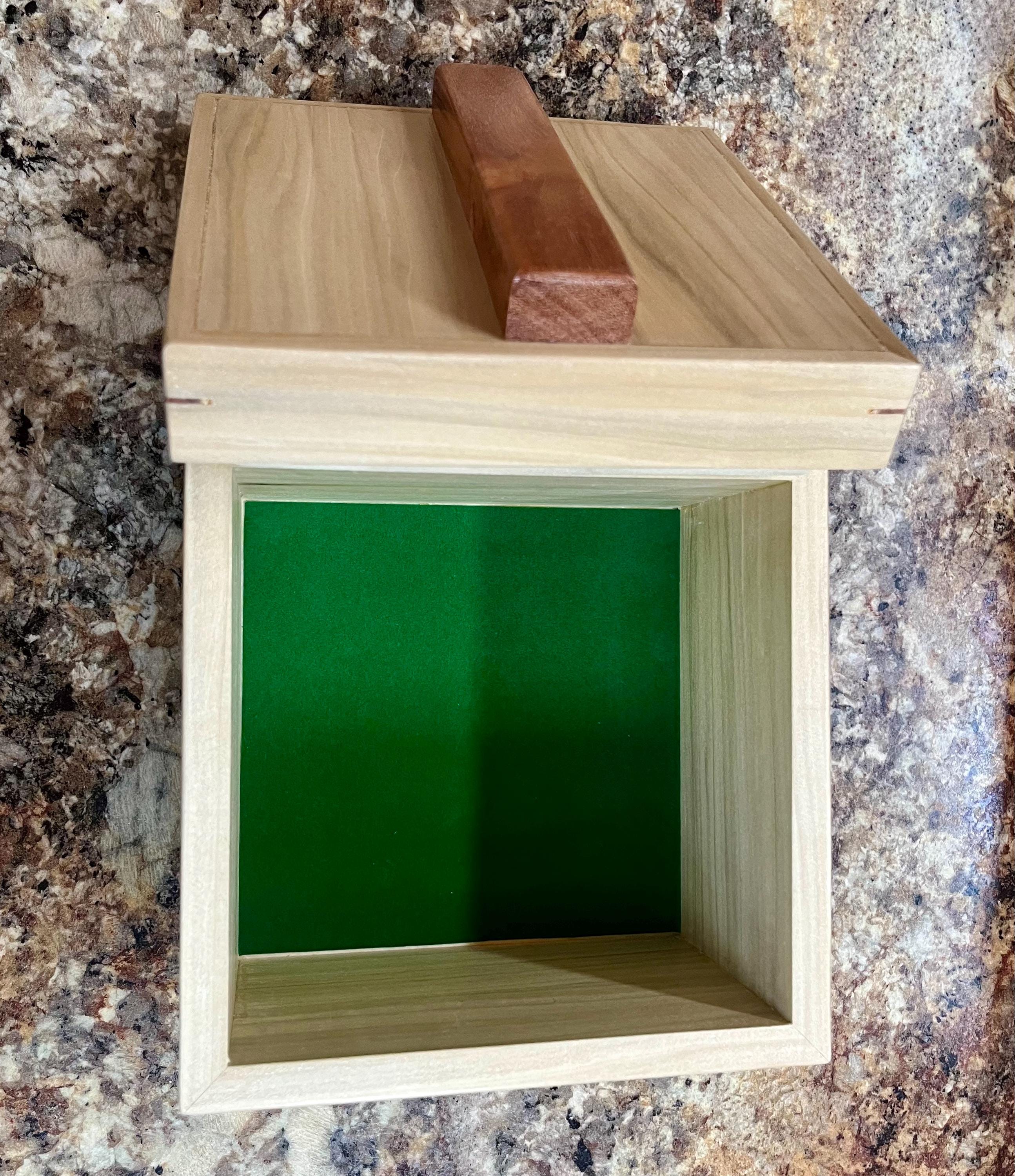 Rustic Poplar Storage Box: Salvaged Wood Keepsake Box with Mahogany Accents