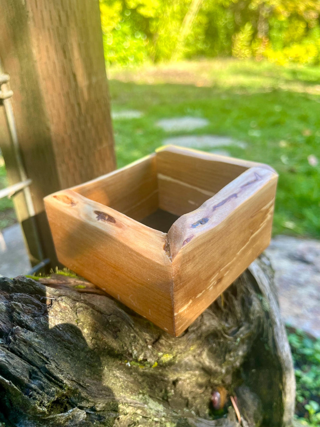 Handmade Apple Wood Keepsake Box | Live-Edge Ring Box