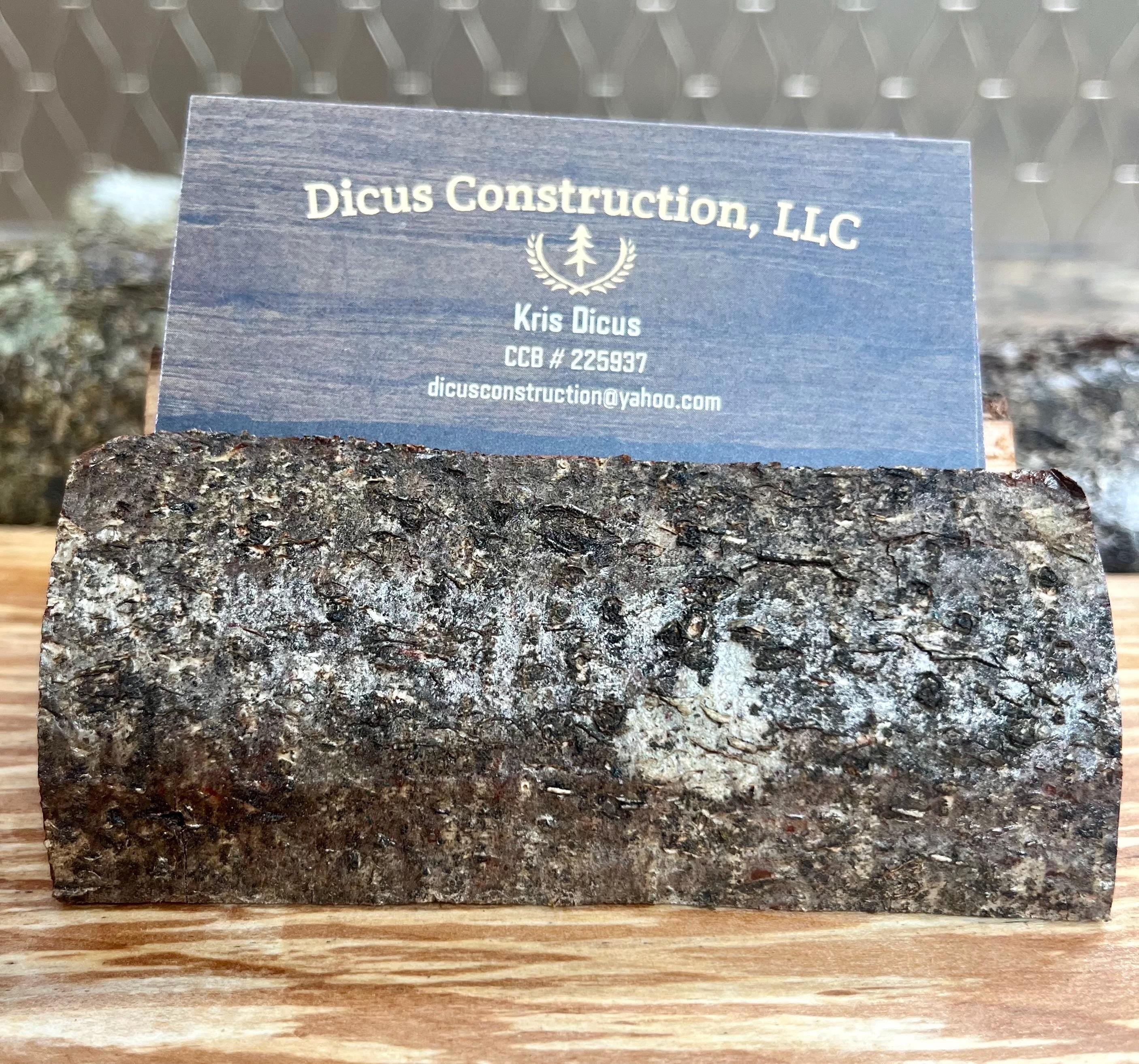 Handmade Plum Wood Business Card Holder: Rustic Desk Decor