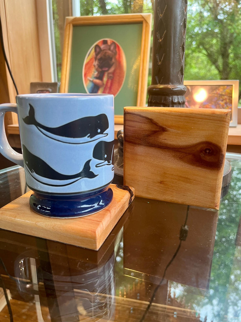 Apple Wood Coasters: Oregon Grown, Felt Backed, Set of 6