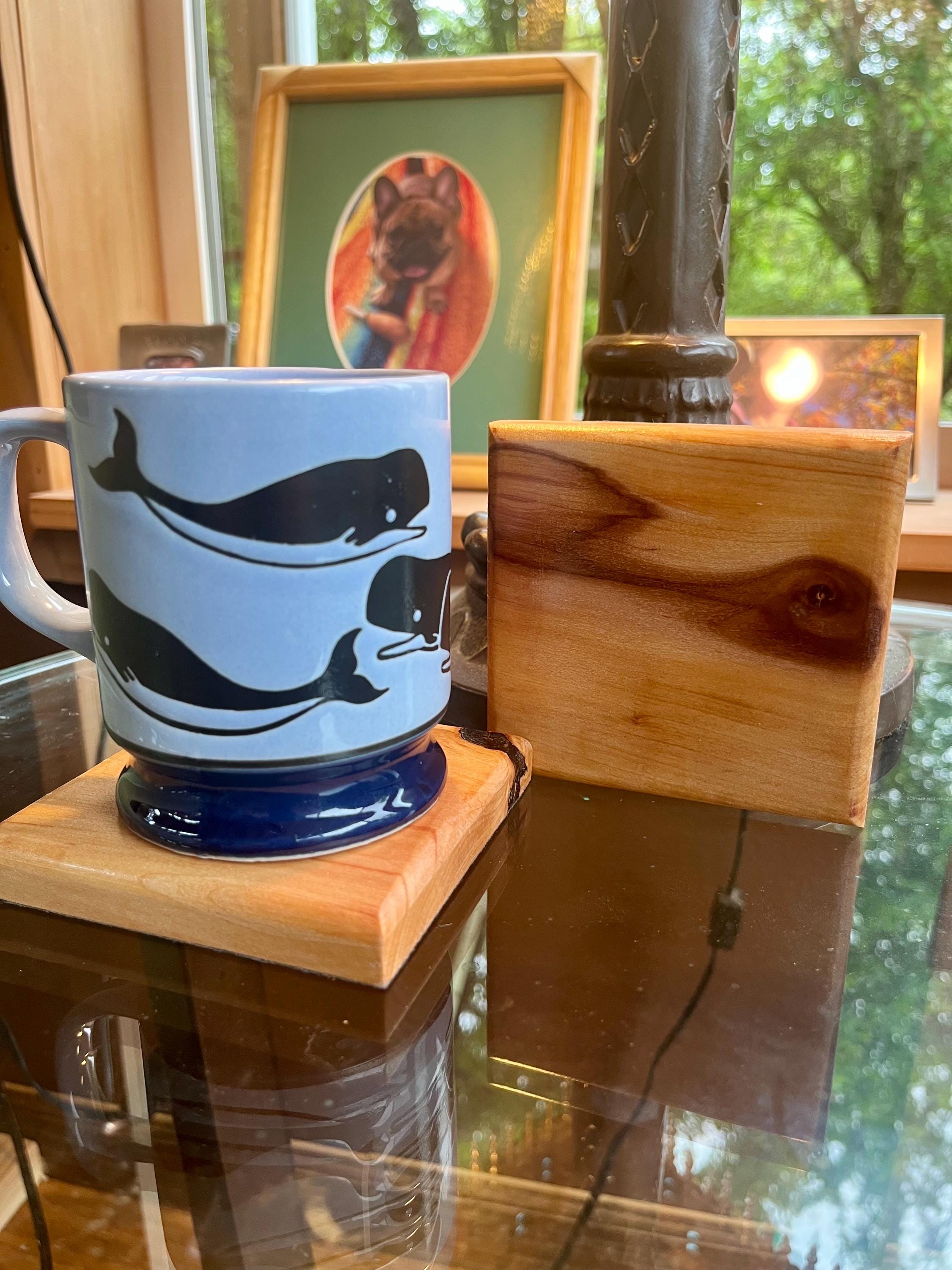 Apple Wood Coasters: Oregon Grown, Felt Backed, Set of 6