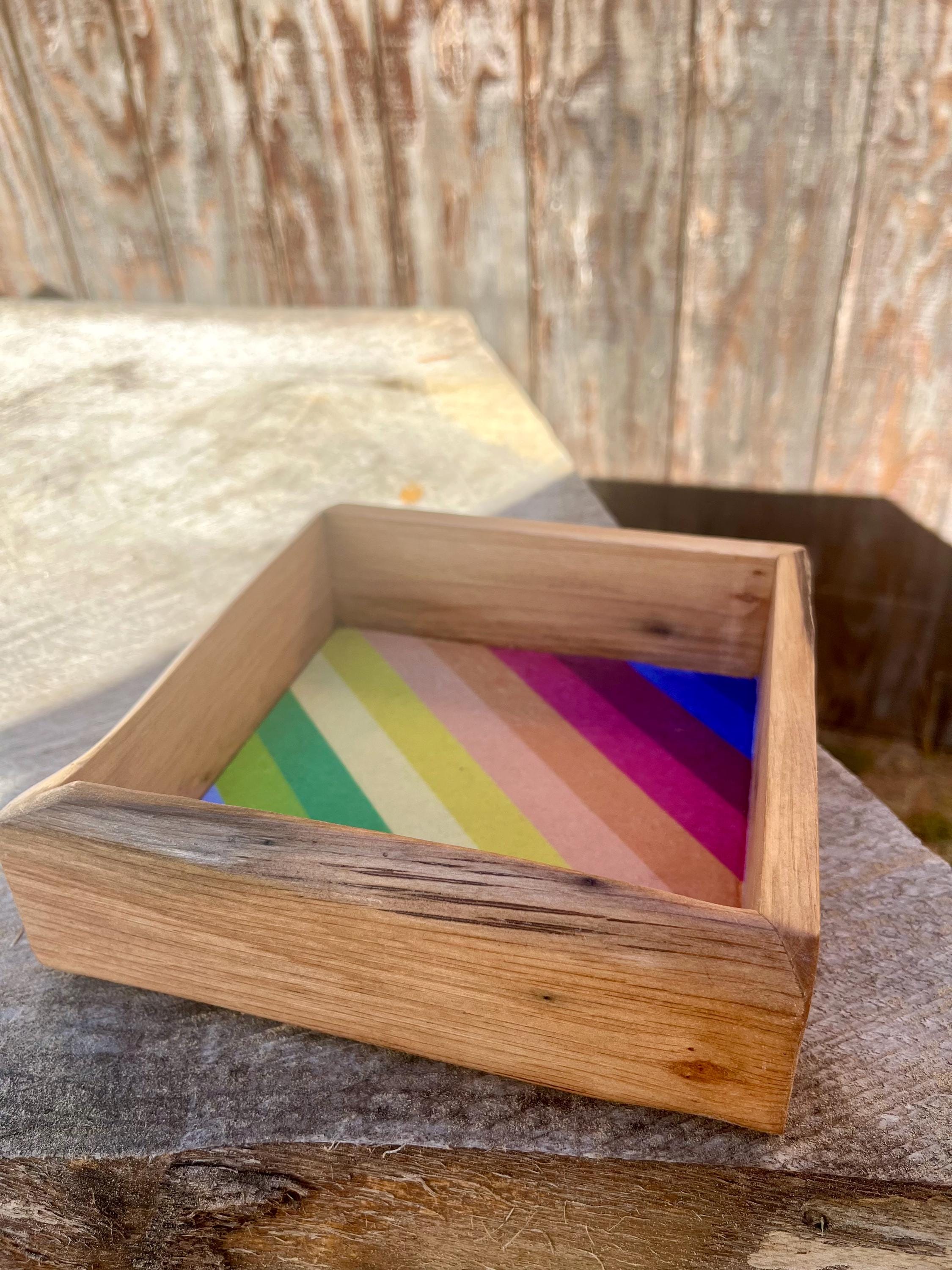 Live Edge Purple Plum Keepsake Box | Rainbow Felt Lined