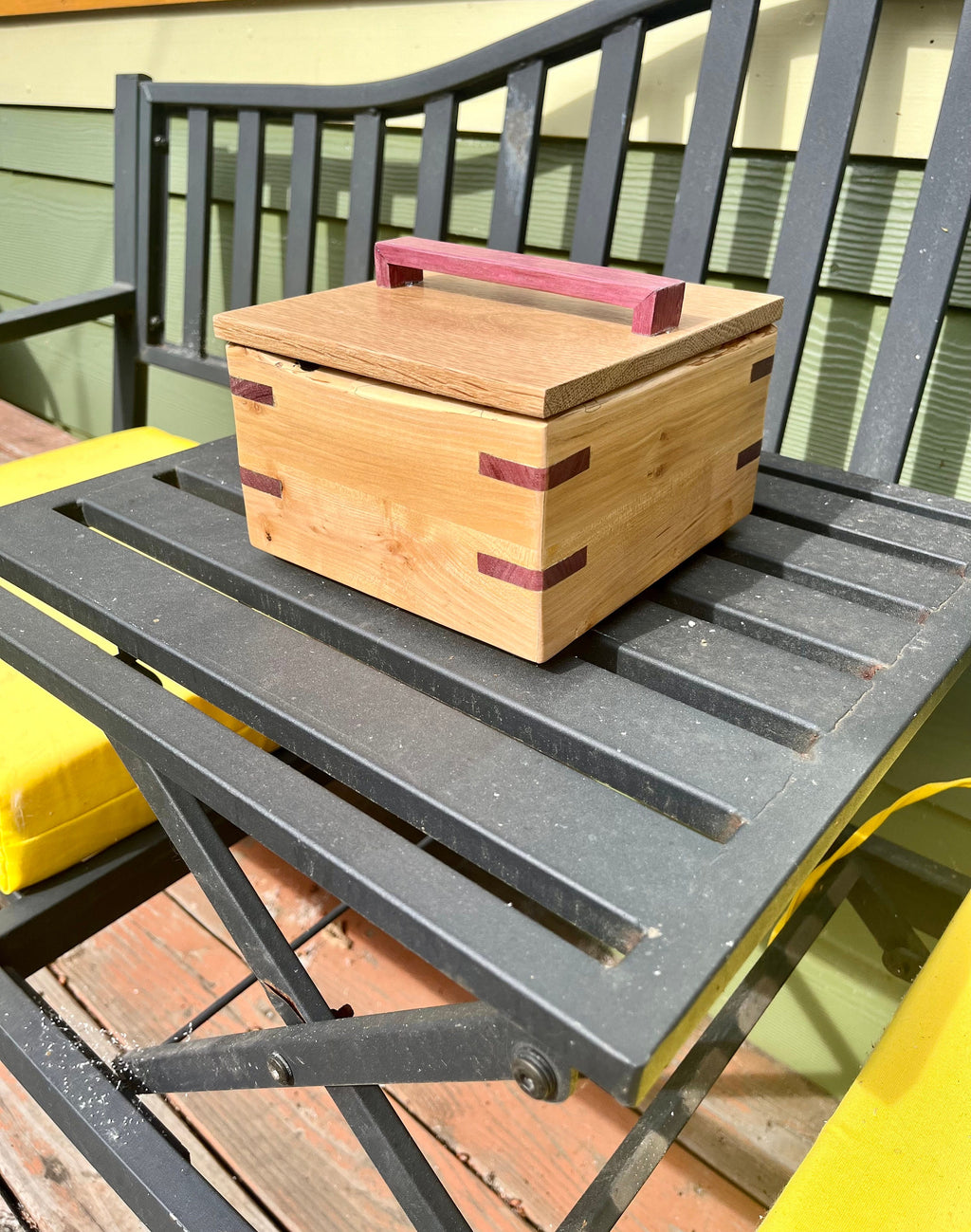 Applewood & Oak Jewelry Box: Live Edge with Padauk Accents