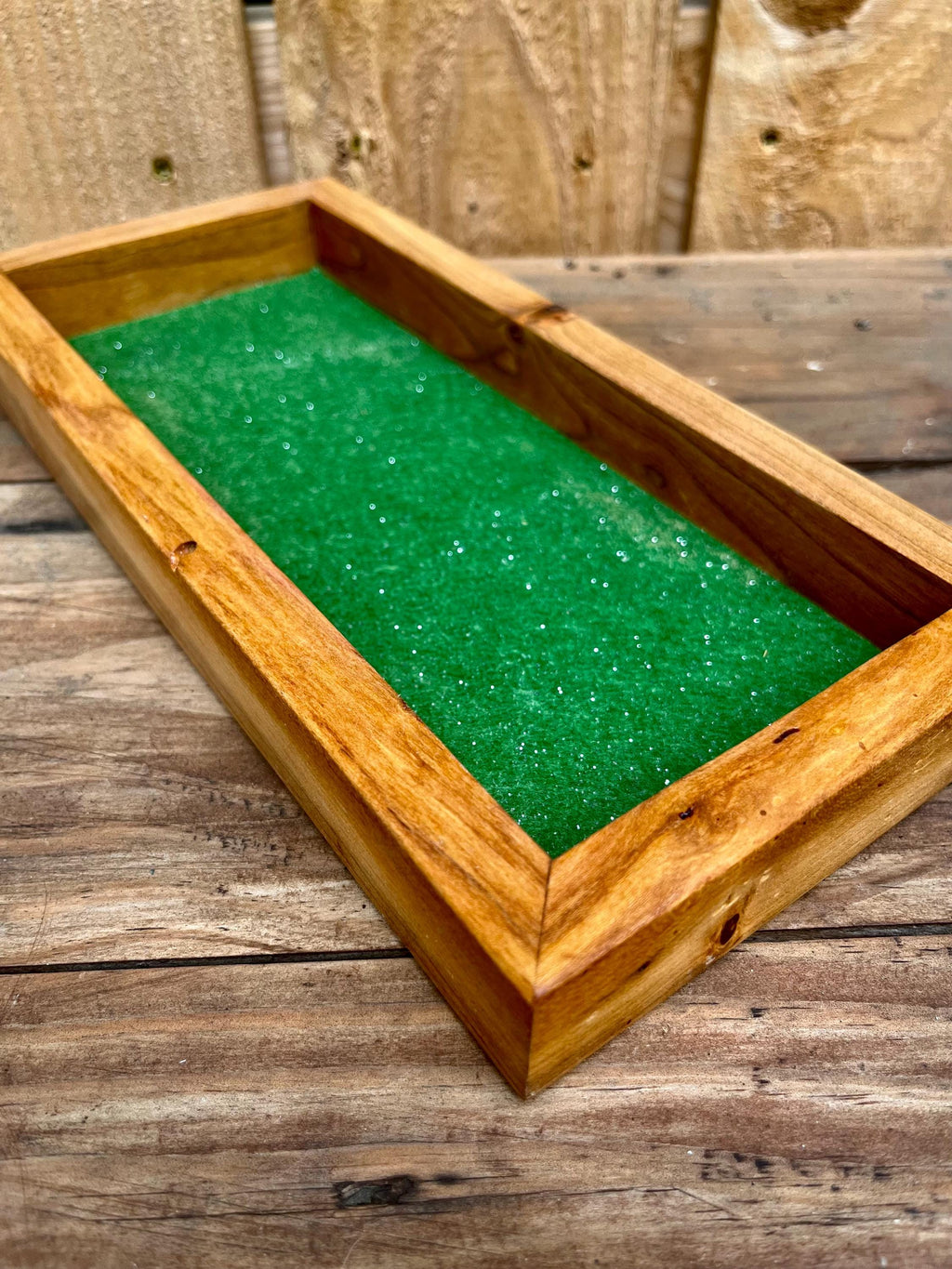 Purple Plum Wood Jewelry Tray | Handmade Wooden Ring Dish | Rustic Catchall with Felt Lining