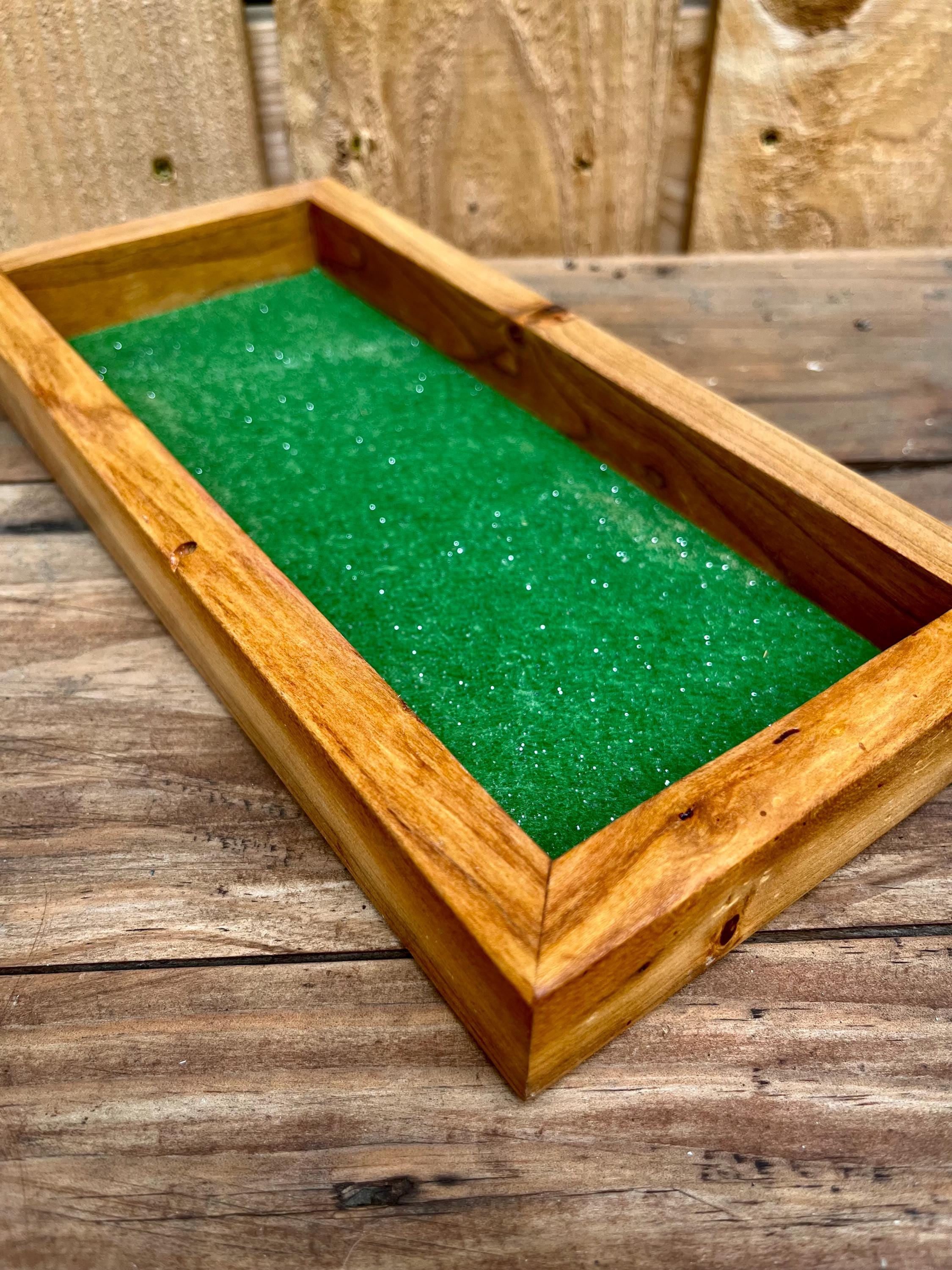 Purple Plum Wood Jewelry Tray | Handmade Wooden Ring Dish | Rustic Catchall with Felt Lining