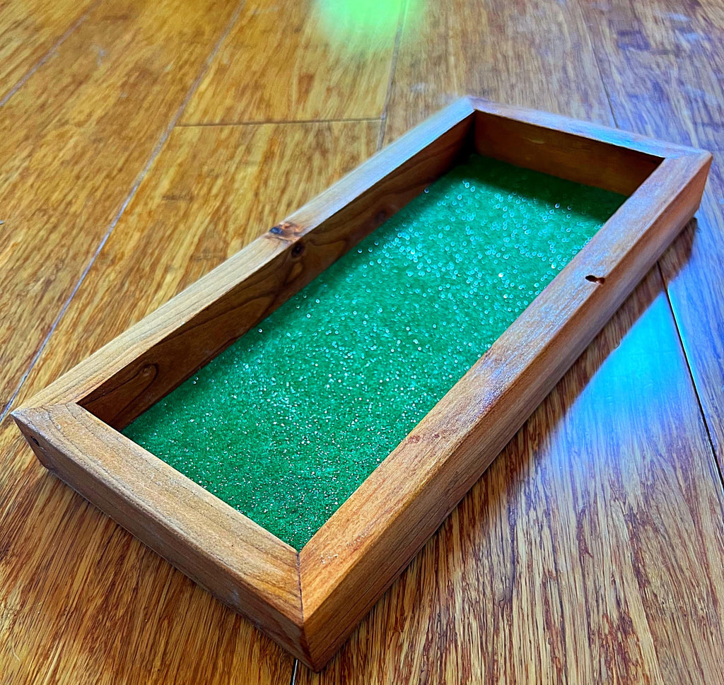 Purple Plum Wood Jewelry Tray | Handmade Wooden Ring Dish | Rustic Catchall with Felt Lining