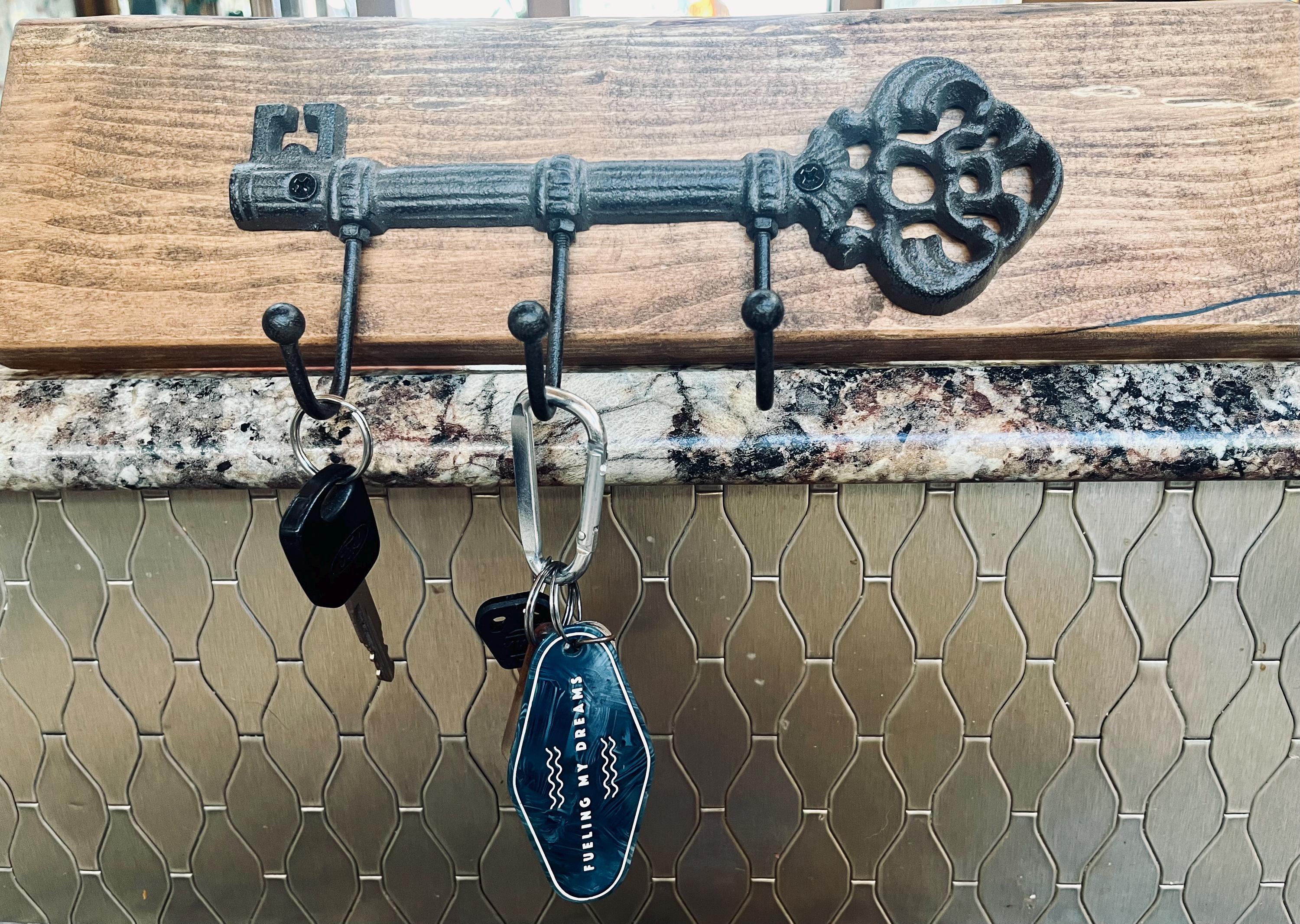 Live-Edge Apple Wood Key Holder: Rustic 3-Hook Organizer