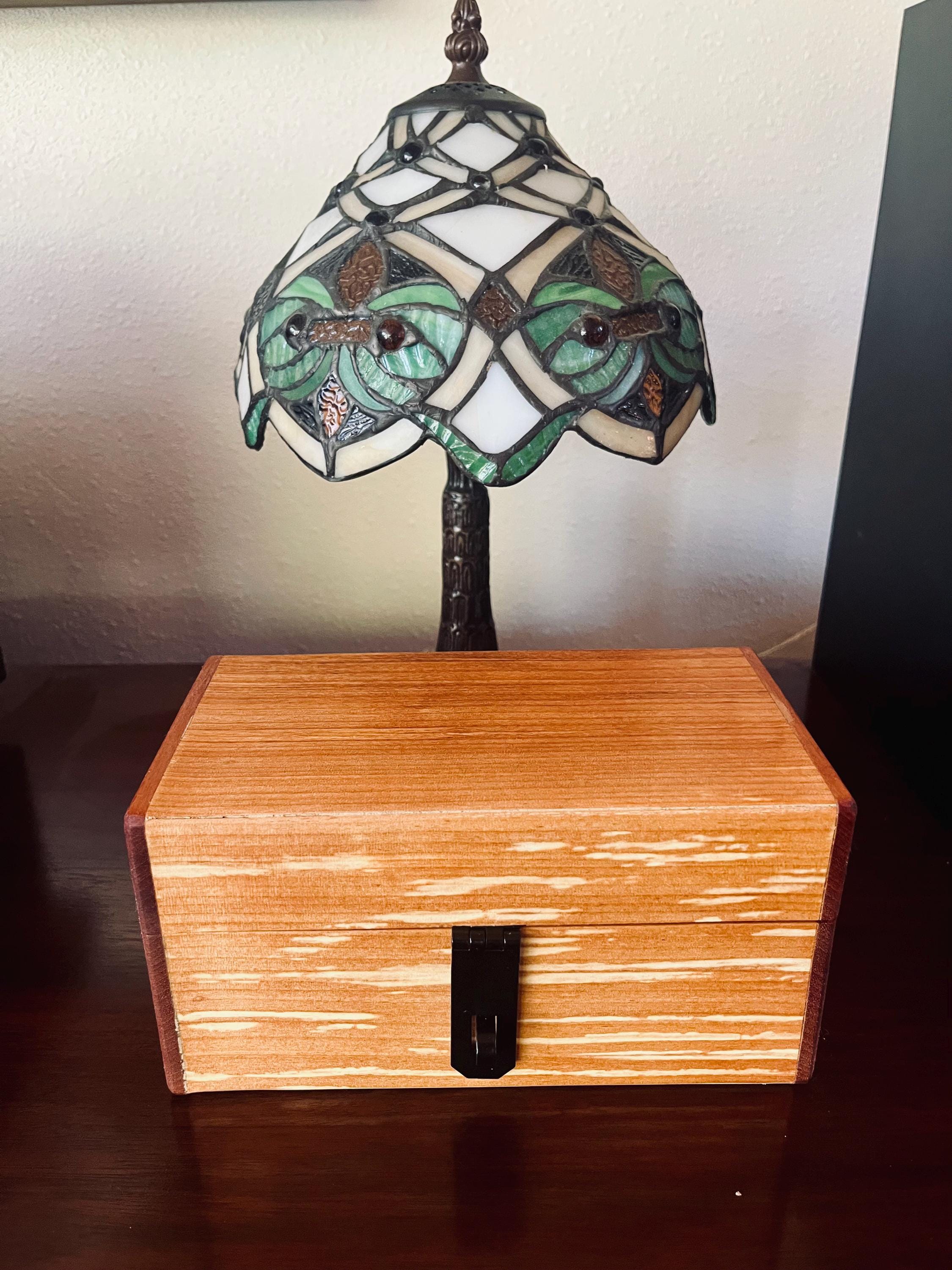 Handmade Alder & Mahogany Jewelry Box: Tung Oil Finish, Sparkle Black Felt