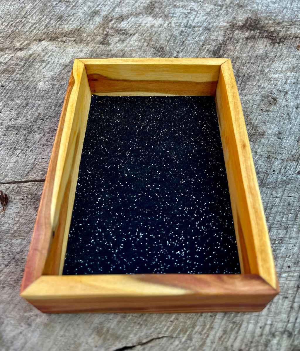 Live-Edge Yellow Plum Wood Jewelry Tray: Handmade Wooden Catchall