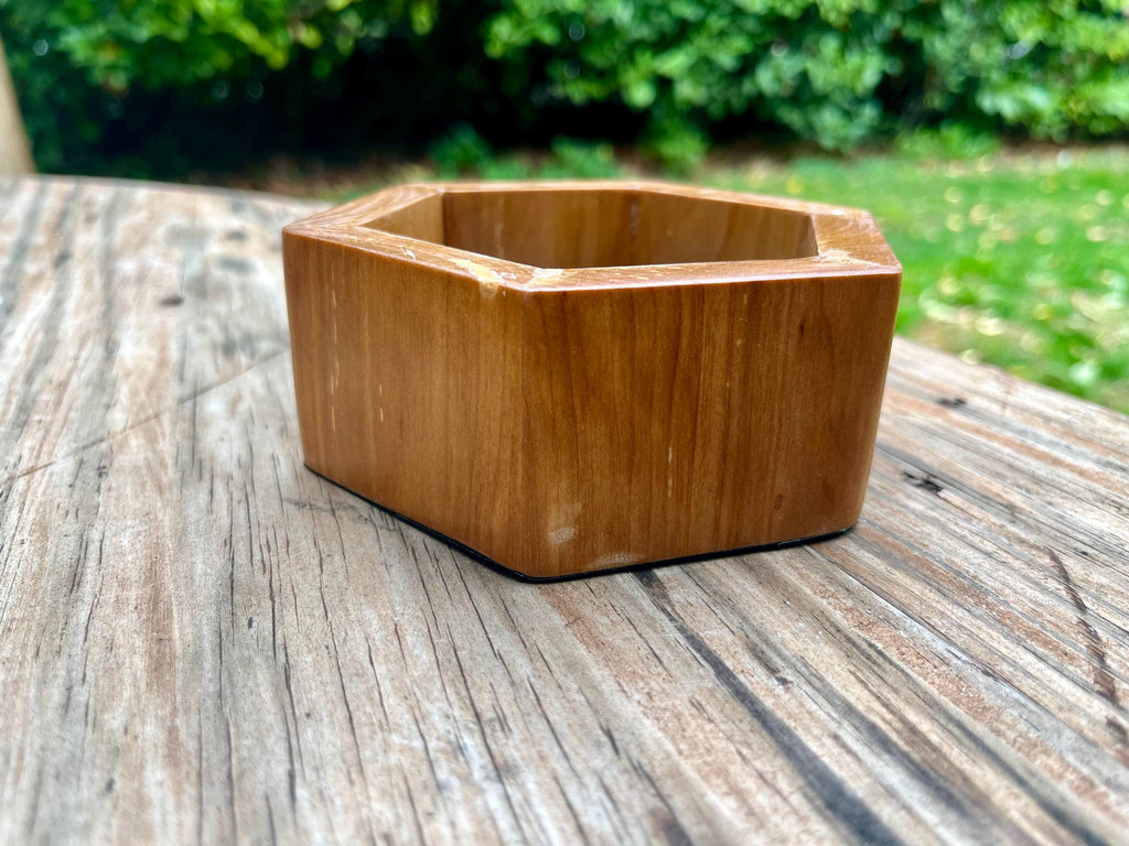 Heirloom Apple Wood Desk Organizer | Handmade Felt-Lined Change or Paper Clip Dish